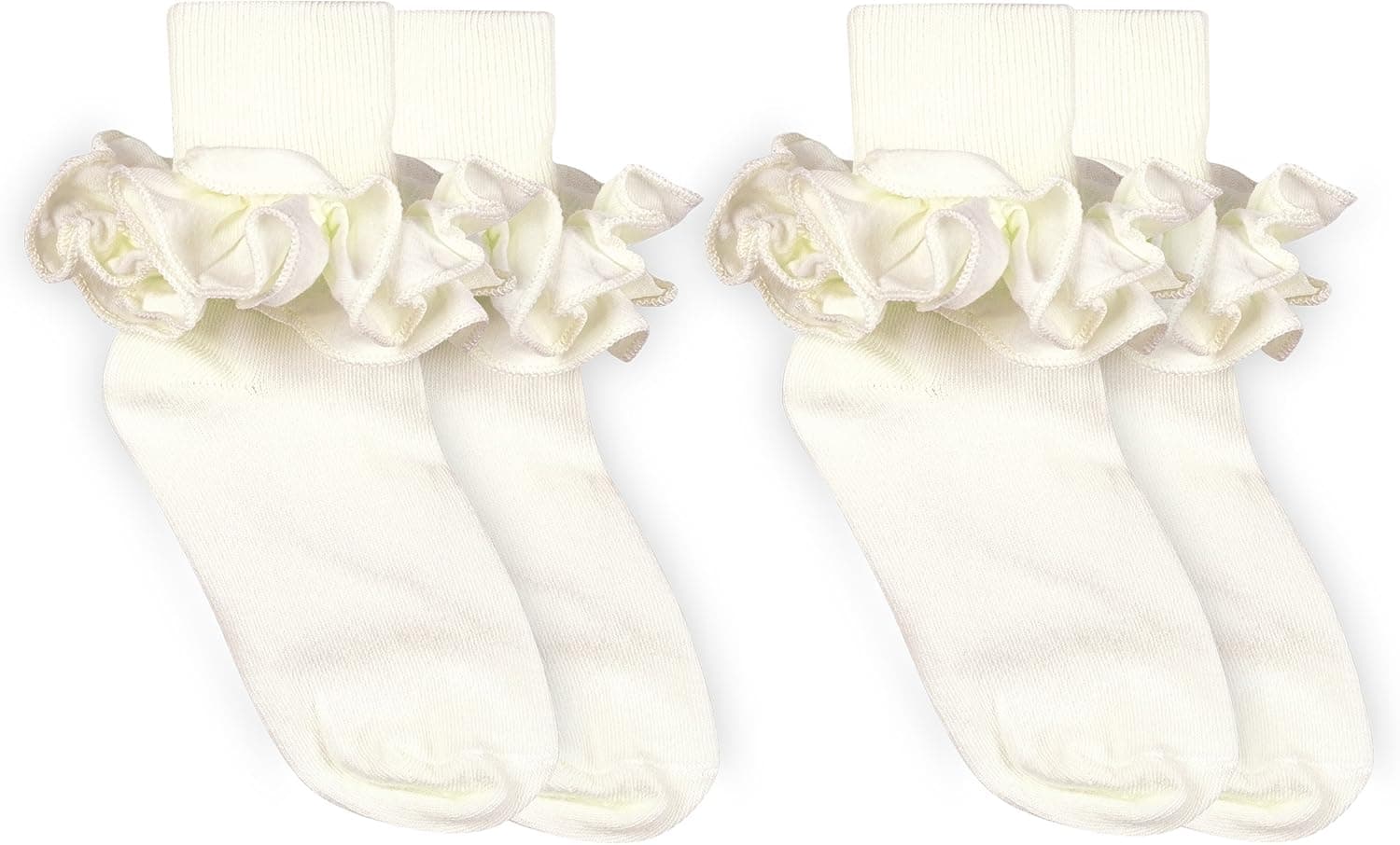 Jefferies Socks Girls Misty Ruffle Lace Dress Turn Cuff Socks 2 Pair Pack