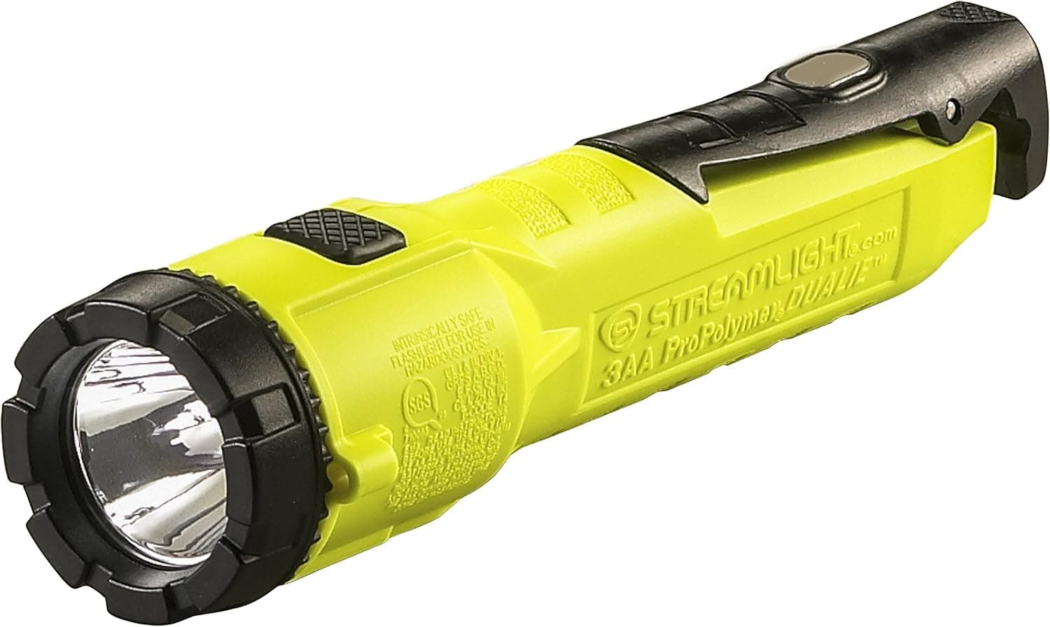 Streamlight 68780 Dualie 3AA 245-Lumen Magnetic Intrinsically Safe Industrial Flashlight with Spot/Flood Without Batteries, Yellow