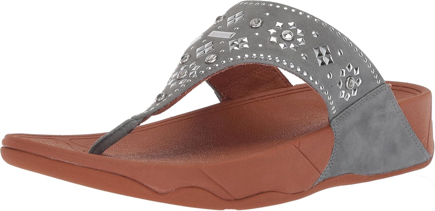 FitFlop Women's Lulu Aztek Stud Toe-Thong Sandals-Suede