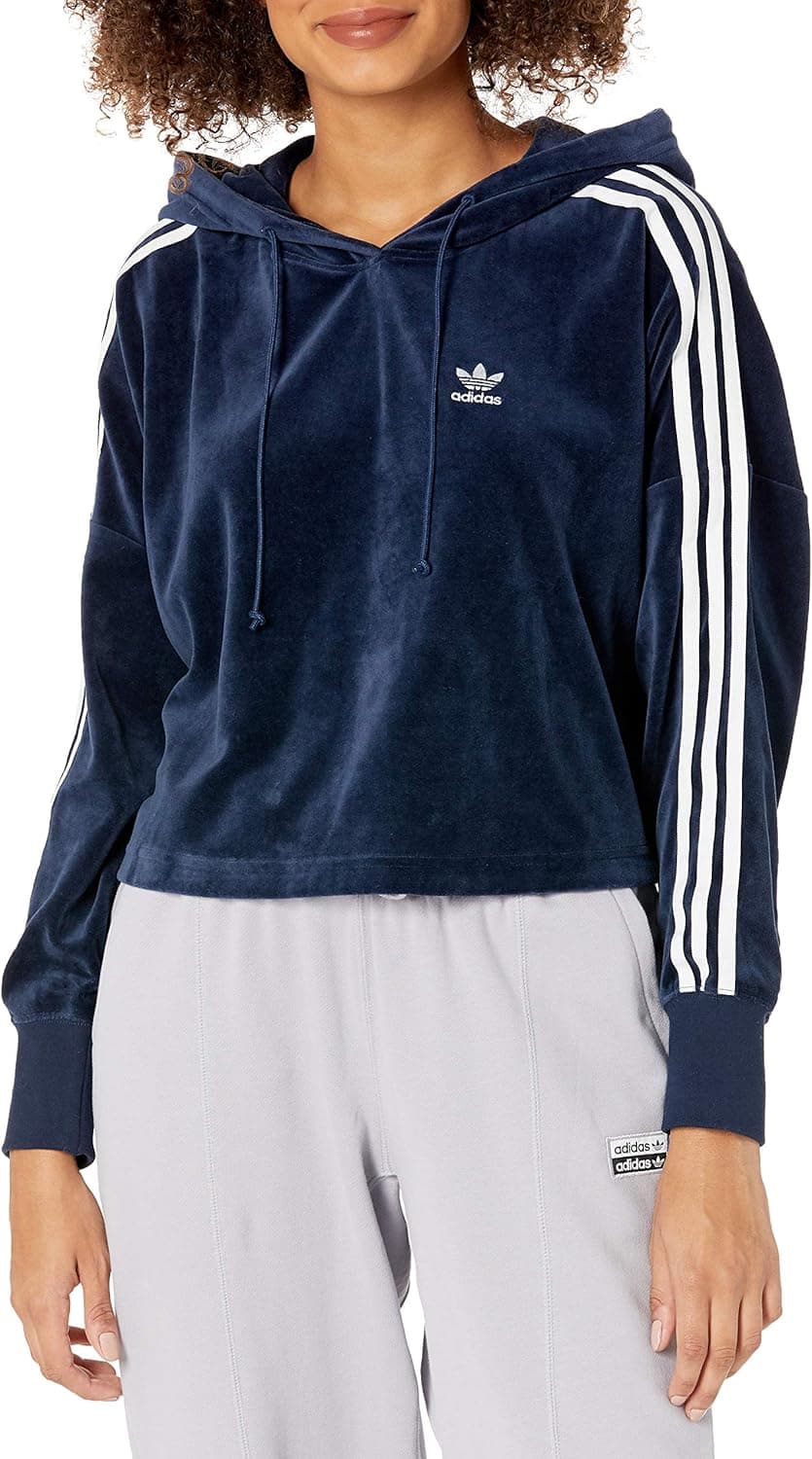 adidas Originals Women's Velour Cropped Hoodie