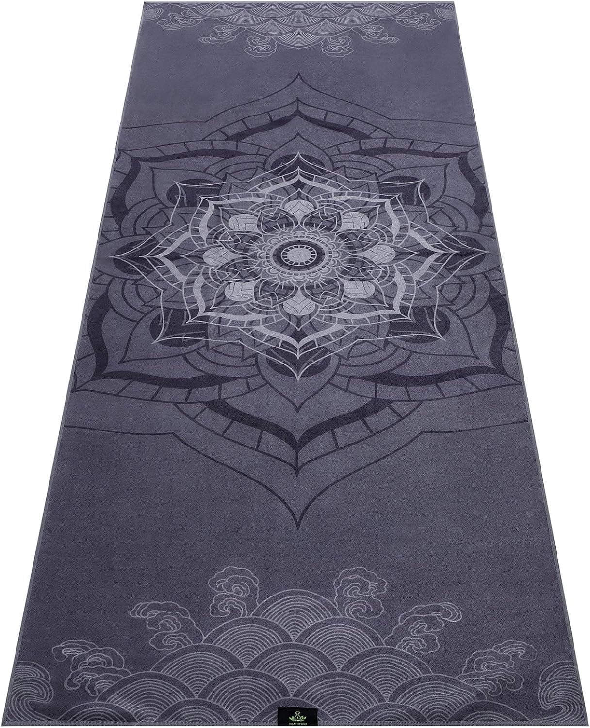 Heathyoga Non Slip Hot Yoga Towel, 100% Microfiber Non Slip Yoga Mat Towel for Hot Yoga, Pilates and Fitness, Exclusive Corner Pockets Design + Free Spray Bottle