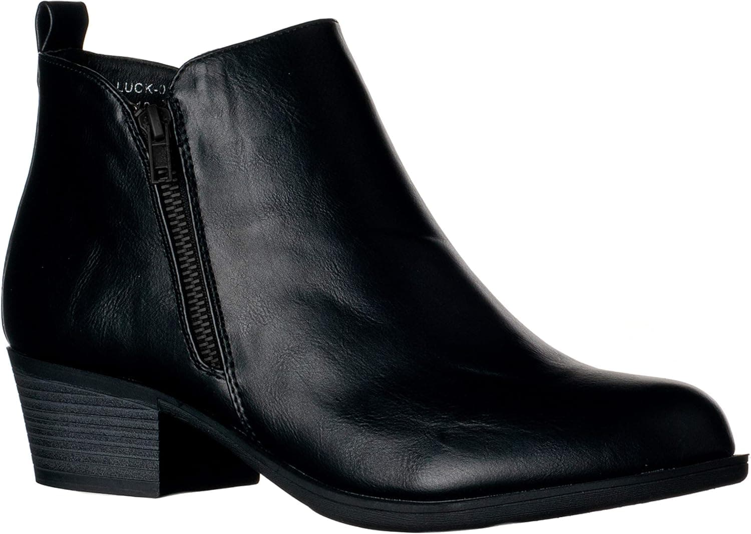 Riverberry Women's Luck Medium Height, Chunky Heel Bootie Boots, Black, 9