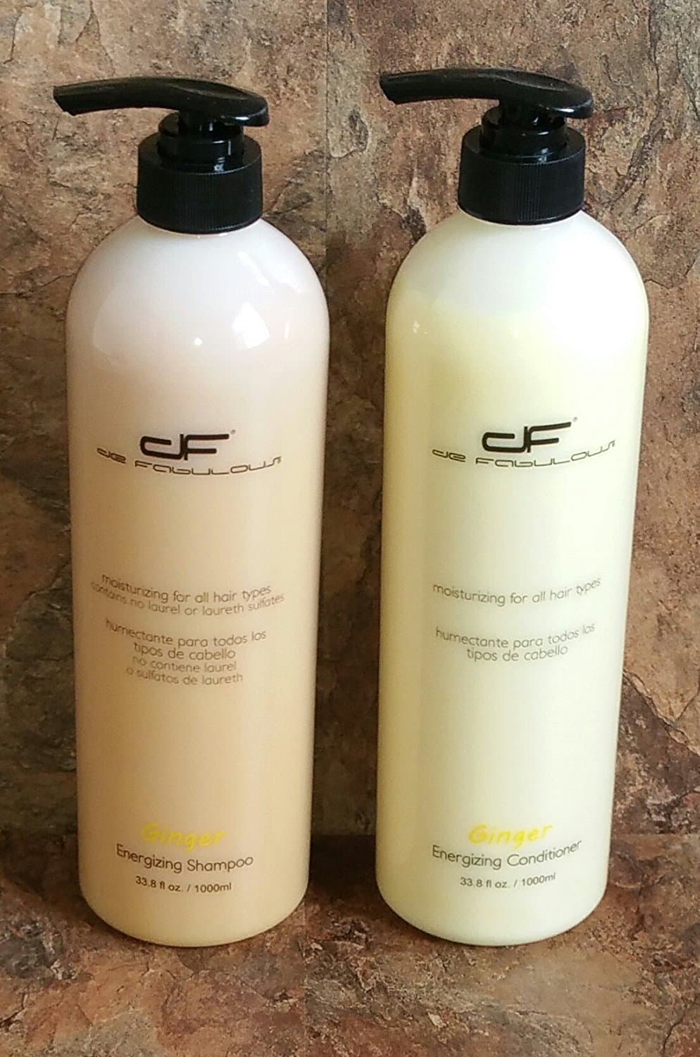 De Fabulous Shampoo and Conditioner Ginger Set 33oz Sulfate Free for Keratin Treatment