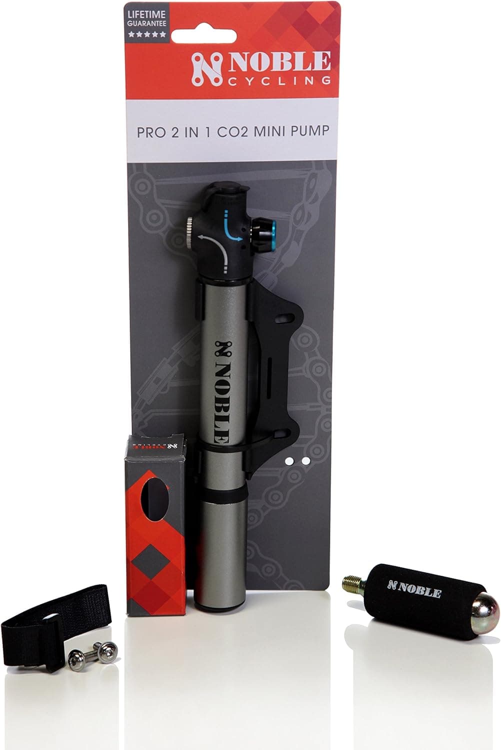 Portable Mini Air Inflator Pump with CO2 Pressure Valve for Bicycle Tire - Small Black Handheld Tool Fits Schrader and Presta Valves - Perfect Bike Accessory to Keep Tires Inflated and on The Road