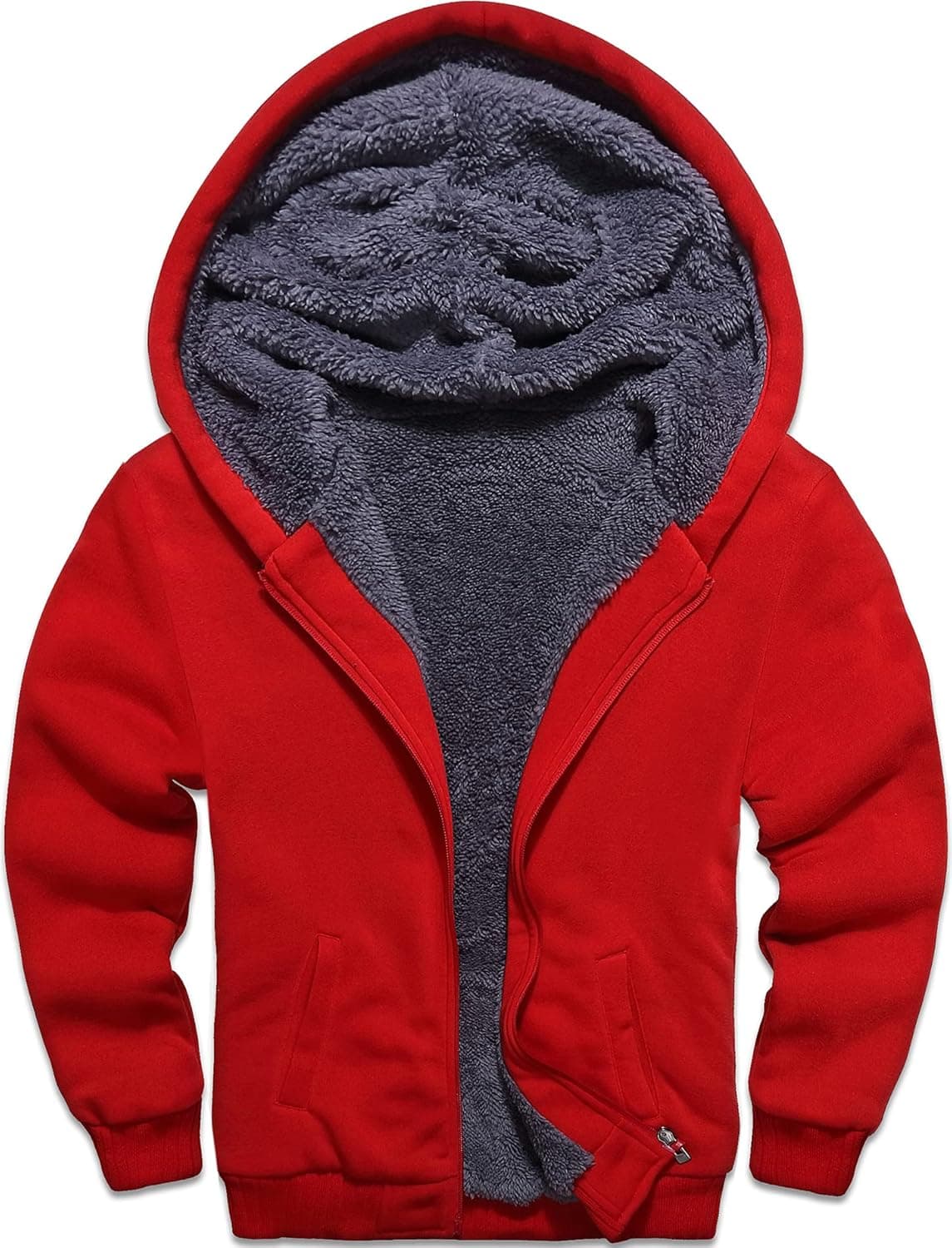 SWISSWELL Boys Hoodie Sherpa Fleece Lined Jacket Soft Warm Zipper Sweatshirt Outerwear