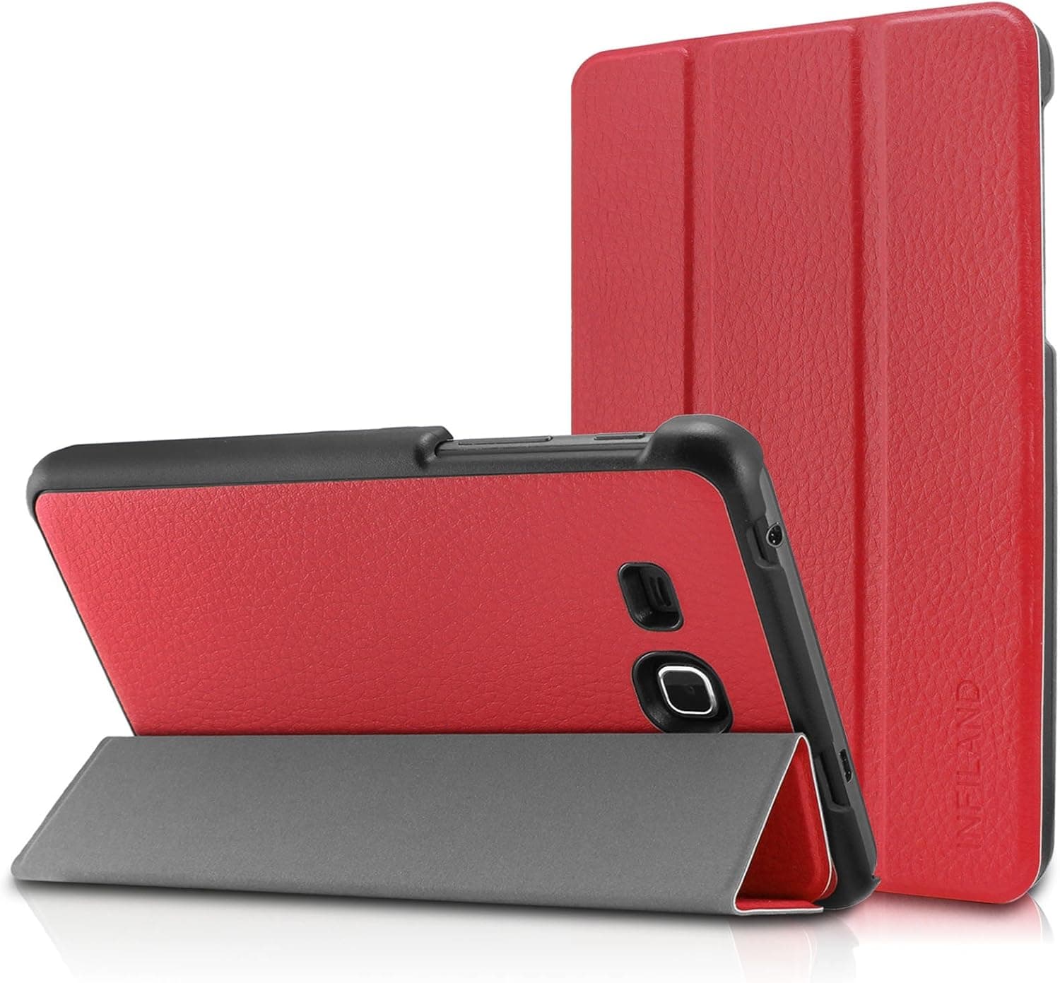 Samsung Galaxy Tab A 7.0 case - Infiland Ultra Slim Tri-Fold Smart Case Cover for Samsung Tab A 7-Inch 2016 Release Tablet, Red