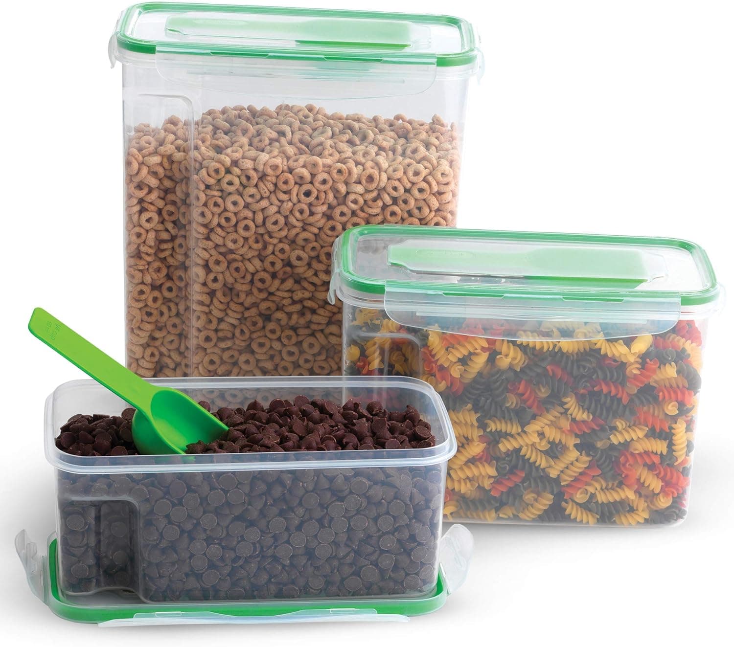 Goodcook Side Latch Dry Food Storage Set, Assorted, Clear