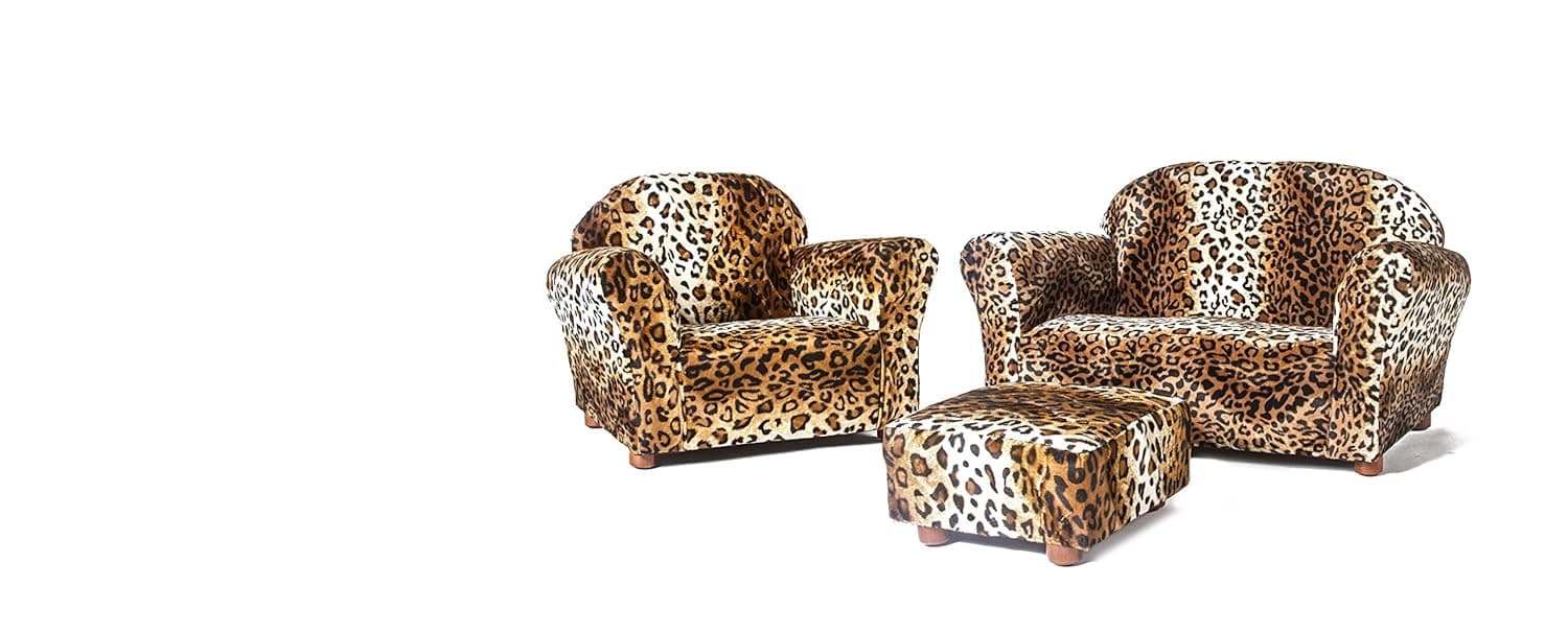 Keet Roundy Microsuede Children's Chair, Sofa and Ottoman Set