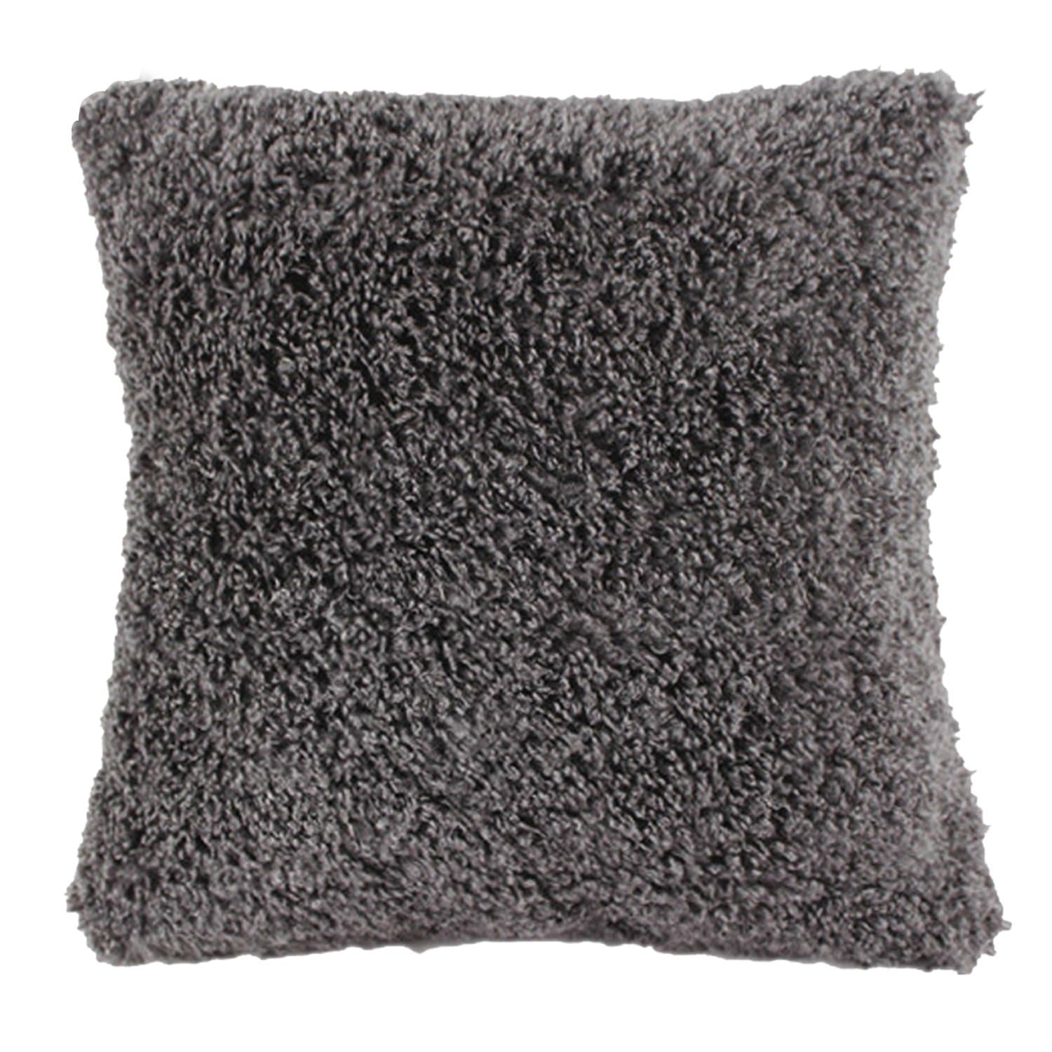 Angielucky Warm Plush Faux Fur Throw Pillow Case Pillow Shell Cushion Cover Pillowcase (Cover Only 20" x 20", Gray)