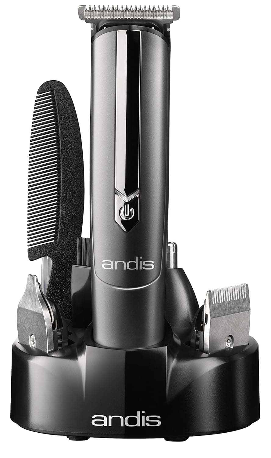 Andis 22705 EasyTrim2 10-Piece Precision Personal Ear, Nose, Eyebrow and Beard Trimmer Kit, Gray