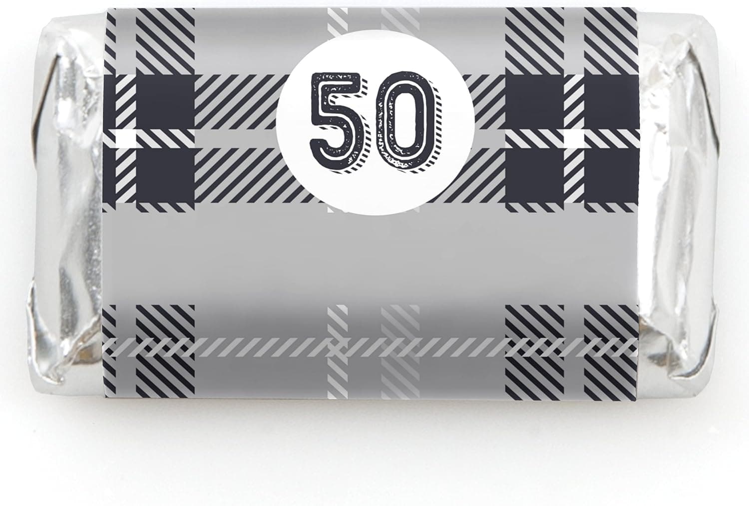 50th Milestone Birthday - Dashingly Aged to Perfection - Mini Candy Bar Wrappers Birthday Party Favors - 20 Count