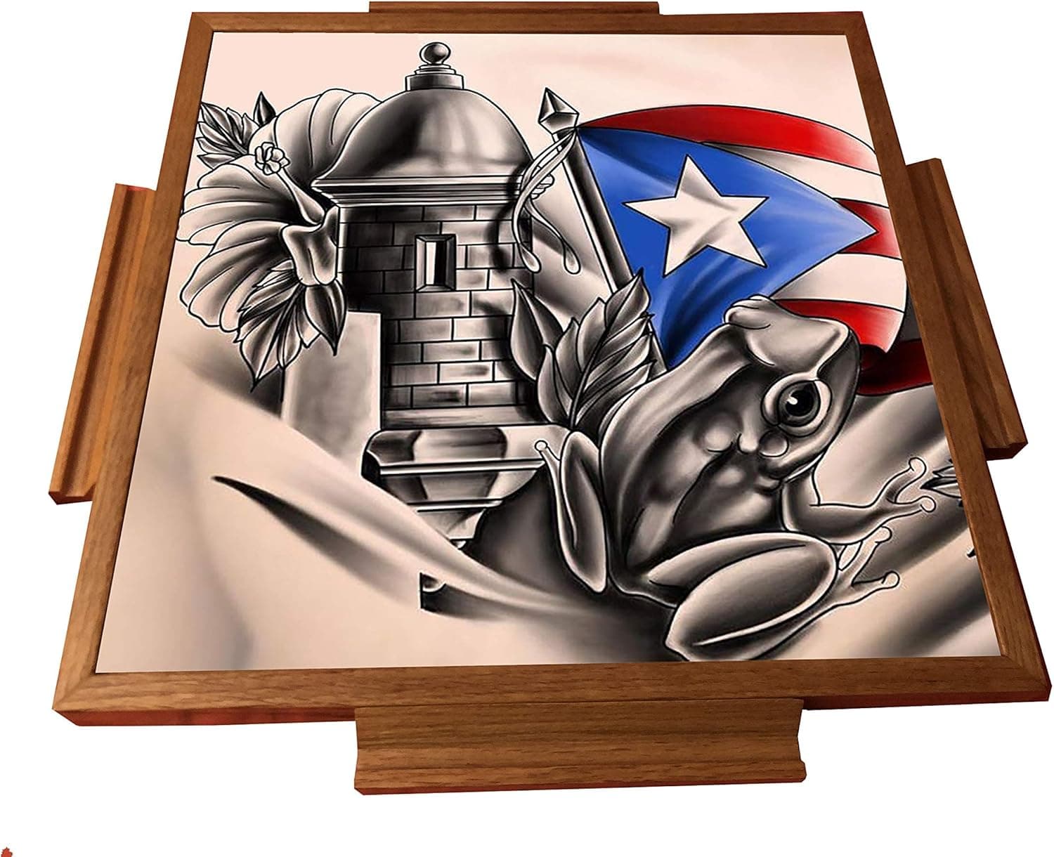 latinos r us Puerto Rico Simbolo Boricua Domino Table Top