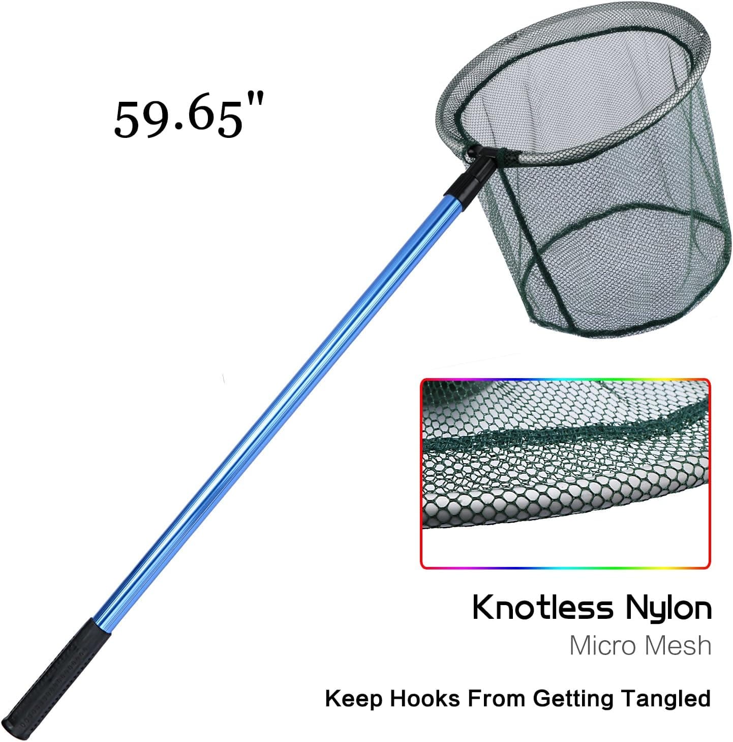 Goture Folding Aluminum Fishing Landing Net Fish Net Cast Carp with Extending Telescoping Pole Handle