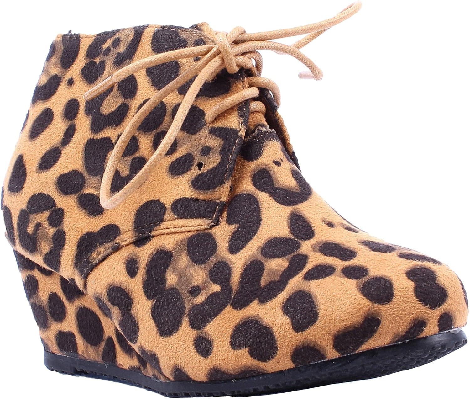 ShoBeautiful Womens Lace Up Wedges Bootie Fashion Casual Outdoor Adorable Almond Toe Ankle Boots