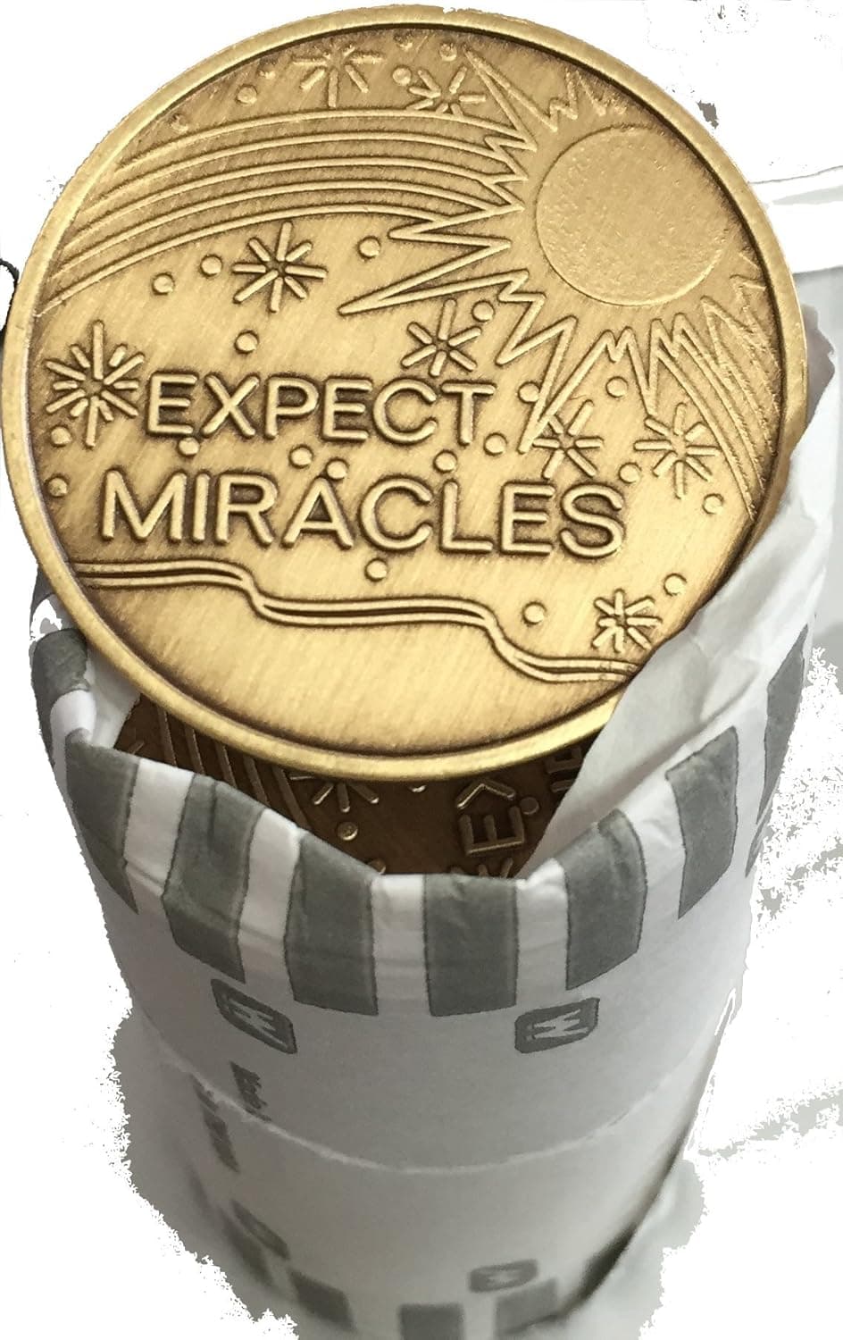 RecoveryChip Bulk Lot of 25 Expect Miracles Bronze Medallions Chip Wholesale Set