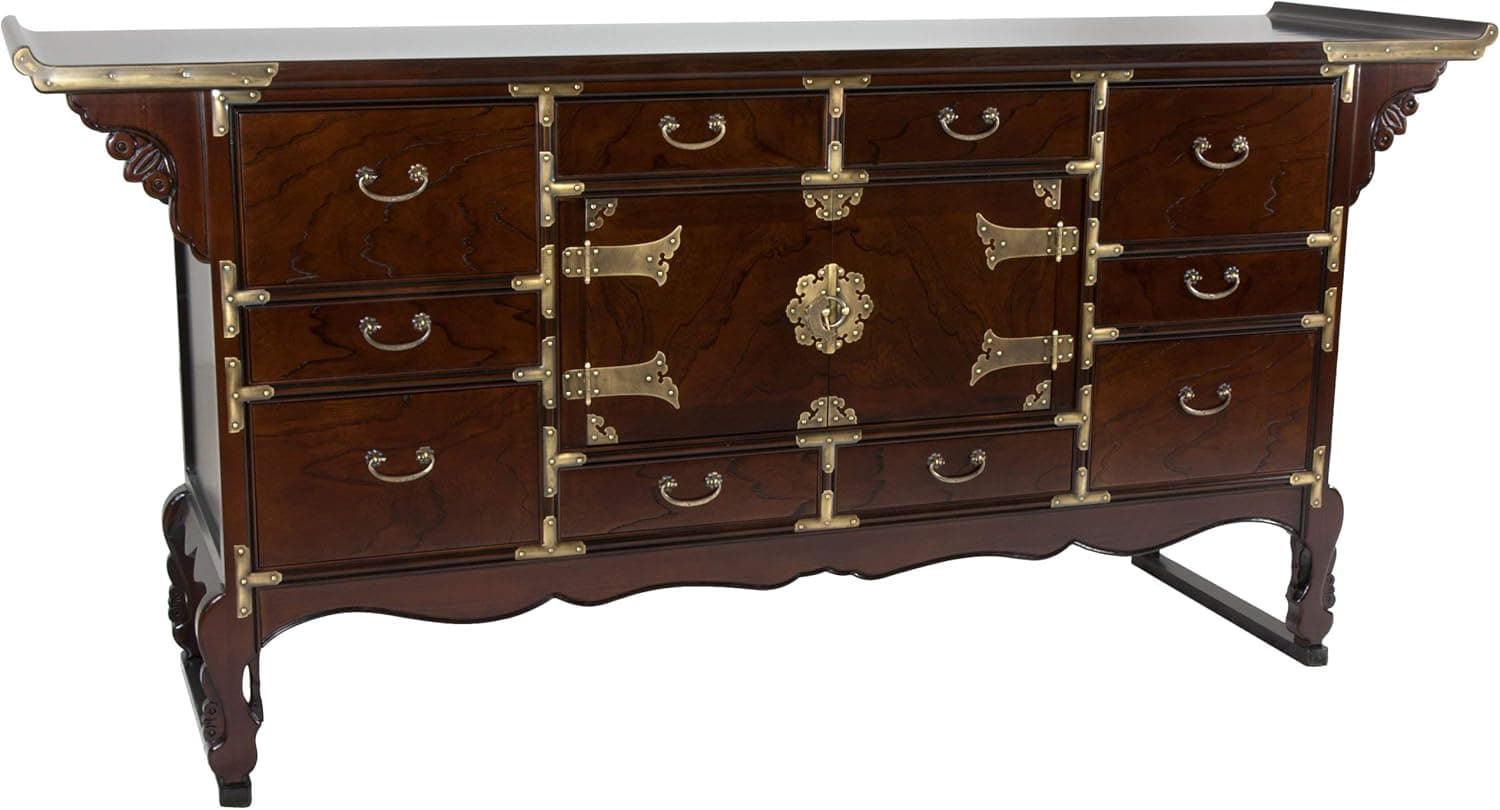 Oriental Furniture Korean Tansu Style 13 Drawer Buffet Server