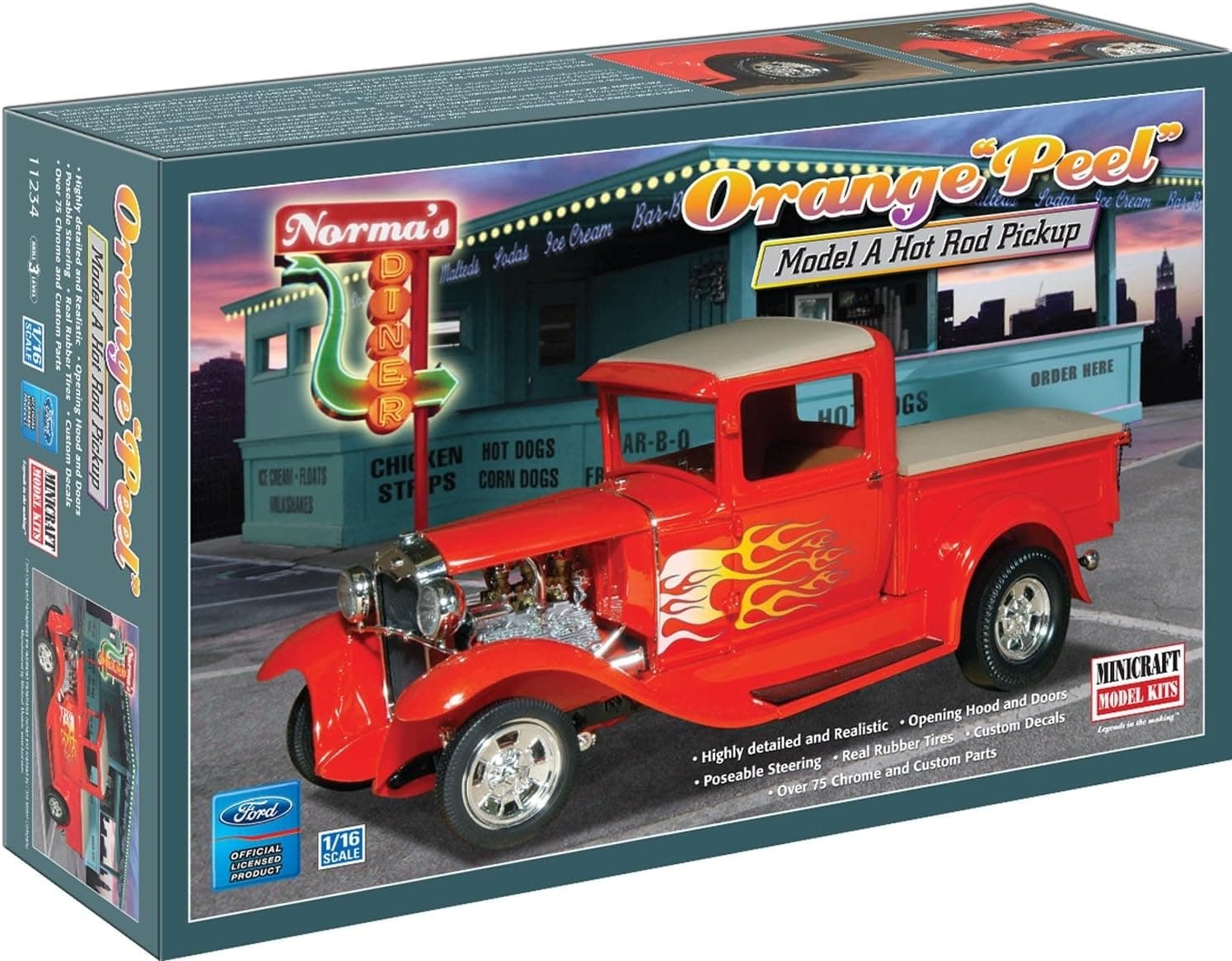 Minicraft Models Model A "Orange Peel" Hot Rod Pick-Up 1/16 Scale