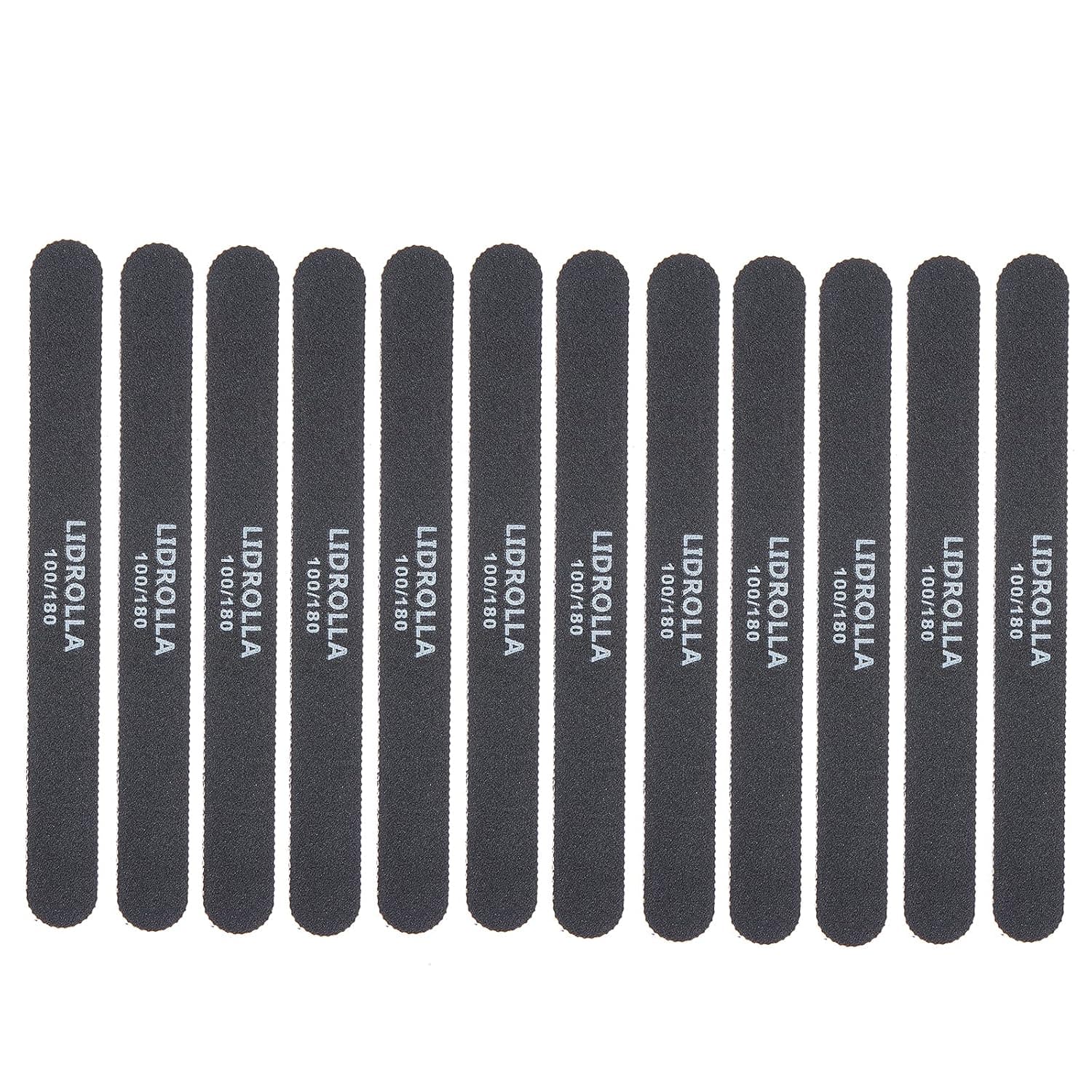 Emery Board Professional Nail Files 12Pcs Black Nail Files Double Sided Nail Tools