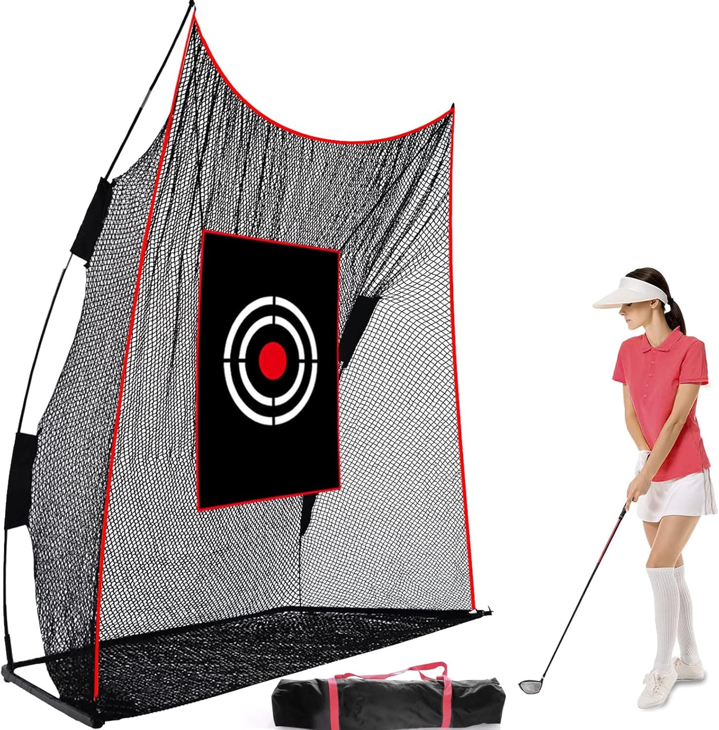 OKAYES Golf Net for Backyard Driving, Golf Practice Net Indoor Outdoor, Indoor Golf Hitting Net, Heavy Duty Golf Net, Practice Golf Net with Golf Target Cloth, Portable Golf Net with Handbag