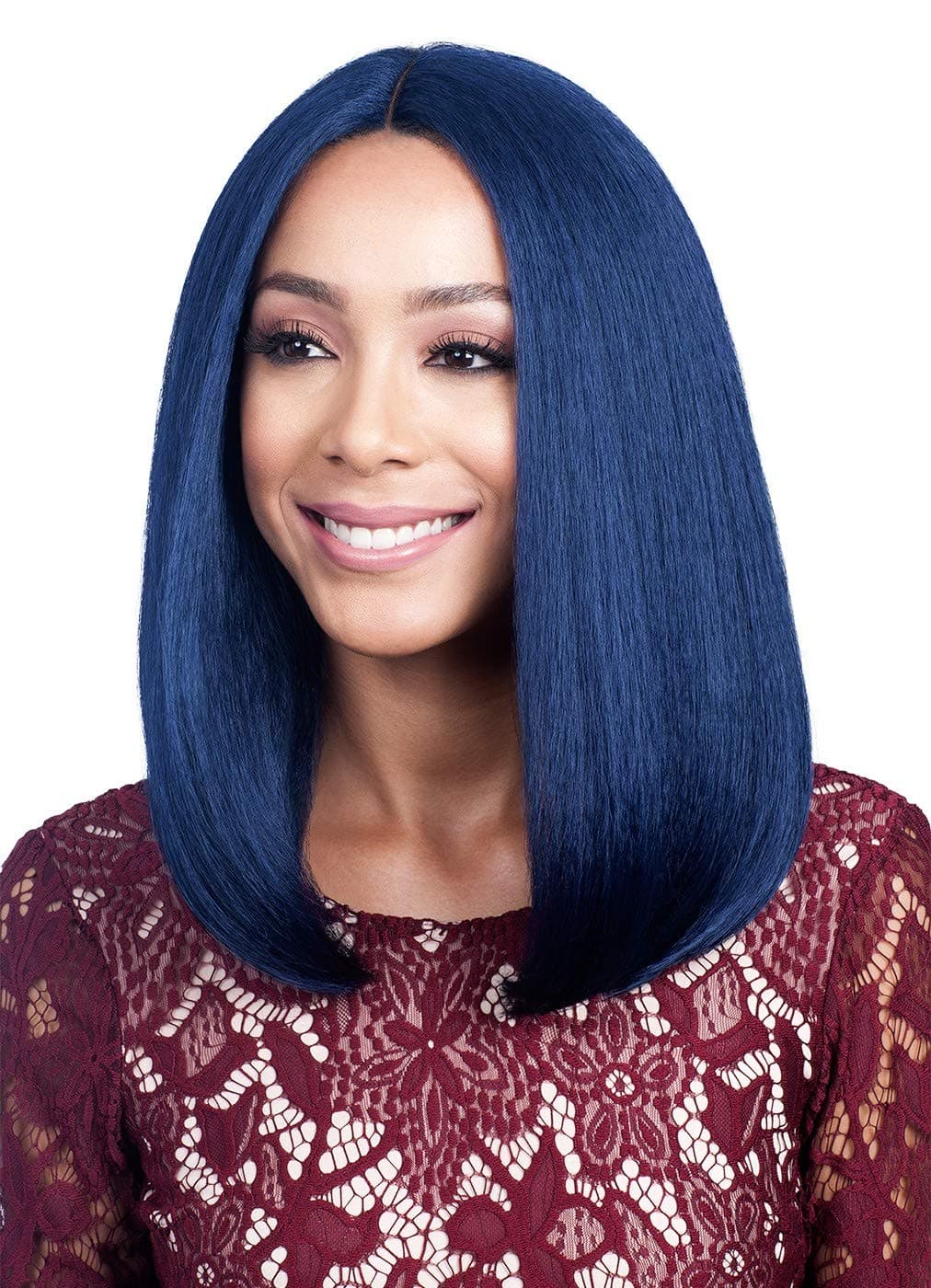Bobbi Boss Human Hair Blend Lace Front Wig MBLF90 Swiss Lace Juba (TT1B/GREY)