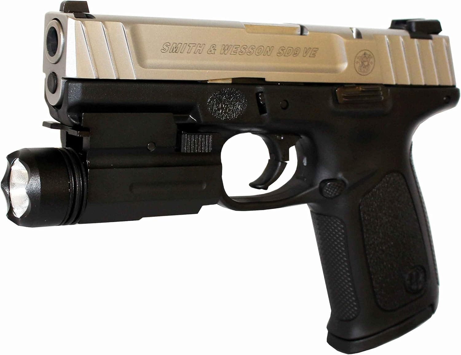 Trinity Flashlight for Smith and Wesson sd9ve Ruger Glock 22 23 Home Defense Tactical Optics Accessory Picatinny Weaver Base Mount Adapter Aluminum Black.