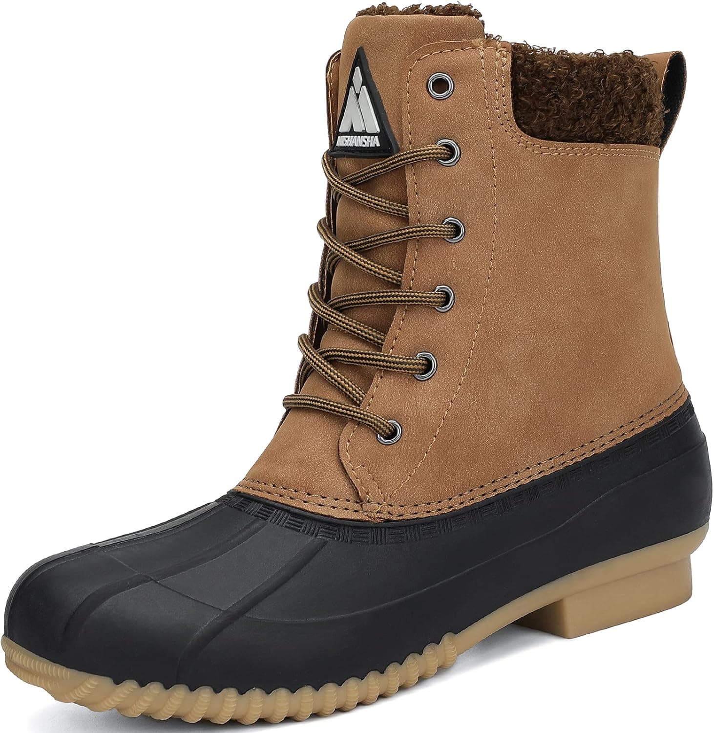 Mishansha Womens Winter Duck Boots Waterproof Insulated Snow Boots Cold Weather Warm Slip Resistant Walking Hiking Boot