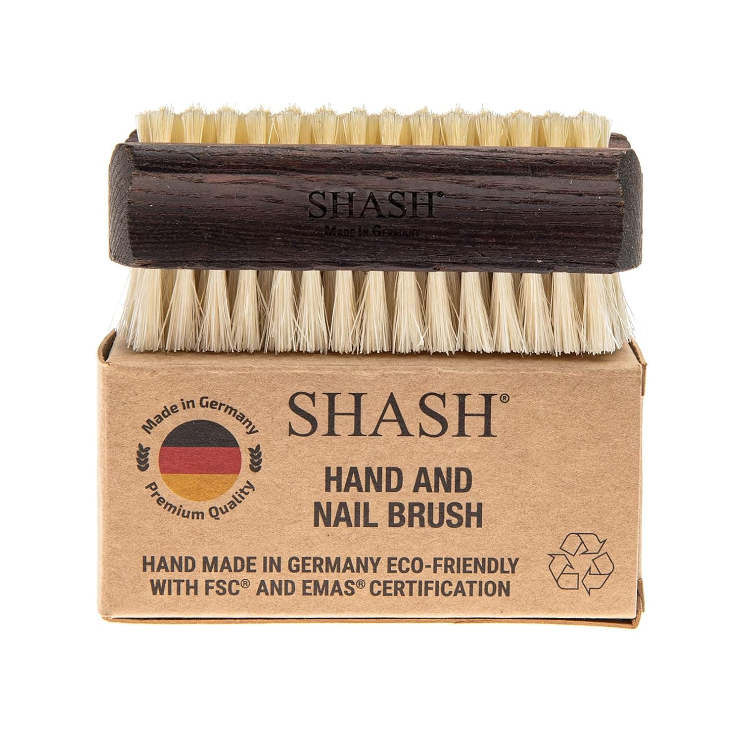 Since 1869 Hand Made in Germany - Sustainable 100% Natural Boar Bristle Nail Brush - Gently Removes Dirt and Grime for Clean Hands - Exfoliates Skin for Soft, Smooth Texture,