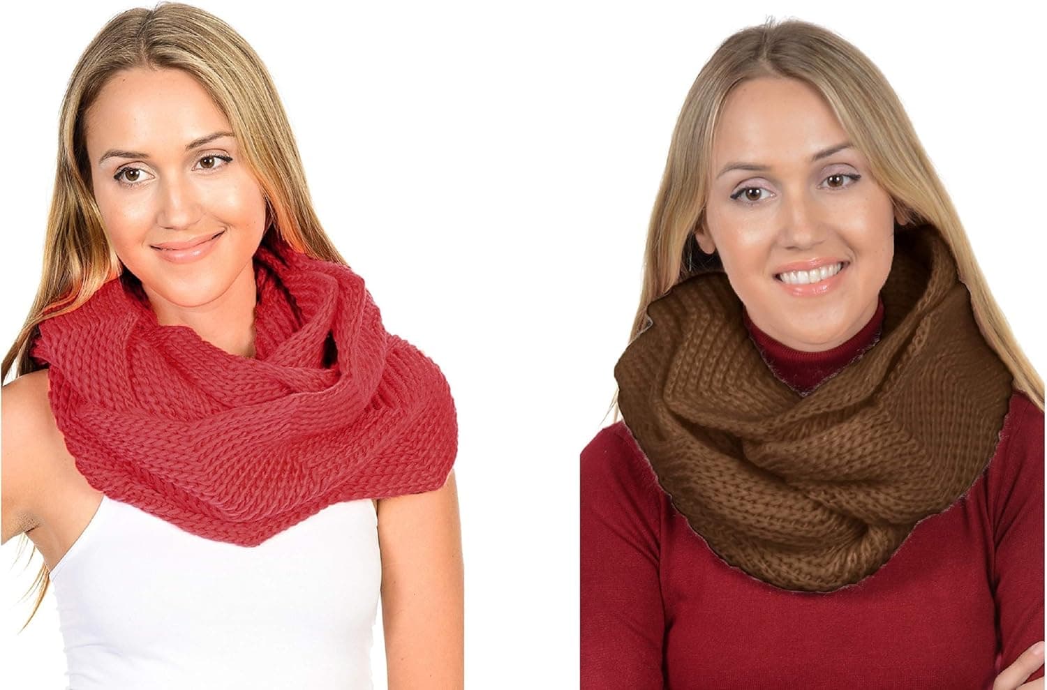 BASICO Women Winter Infinity Scarf Warm Knitted Circle Loop Various Color