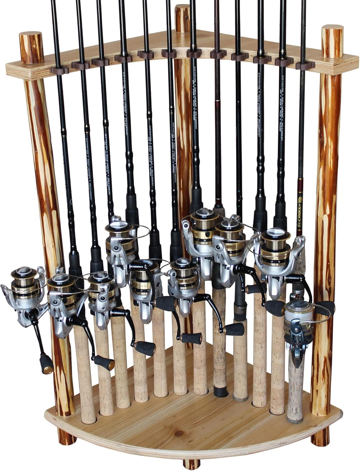 Rush Creek Creations Fishing Rod/Pole Holder Corner Storage Rack