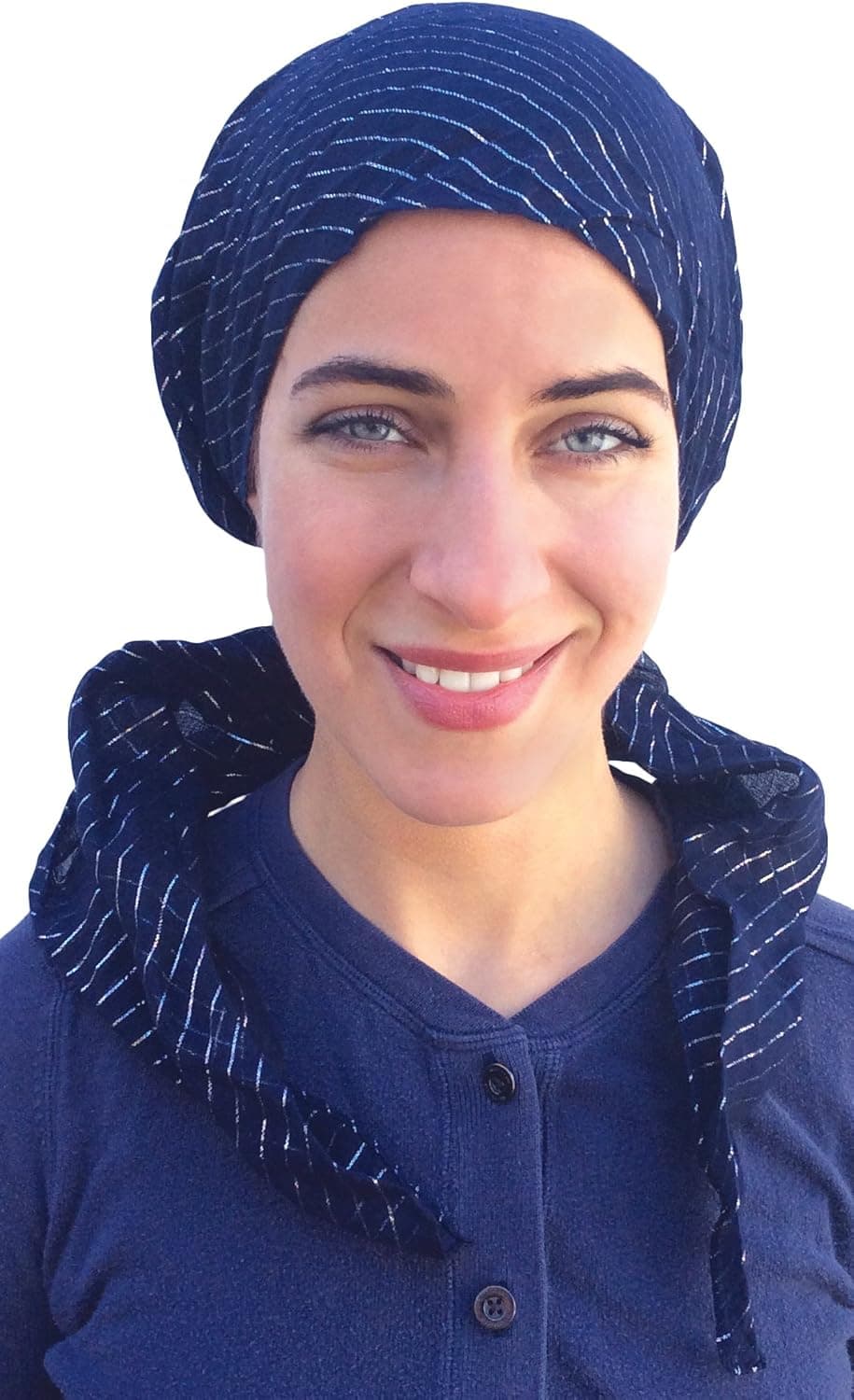 Pre Tied Lurex Head Wrap Womens Jewish Muslim Hijab Chemo Cancer Slip On Scarf