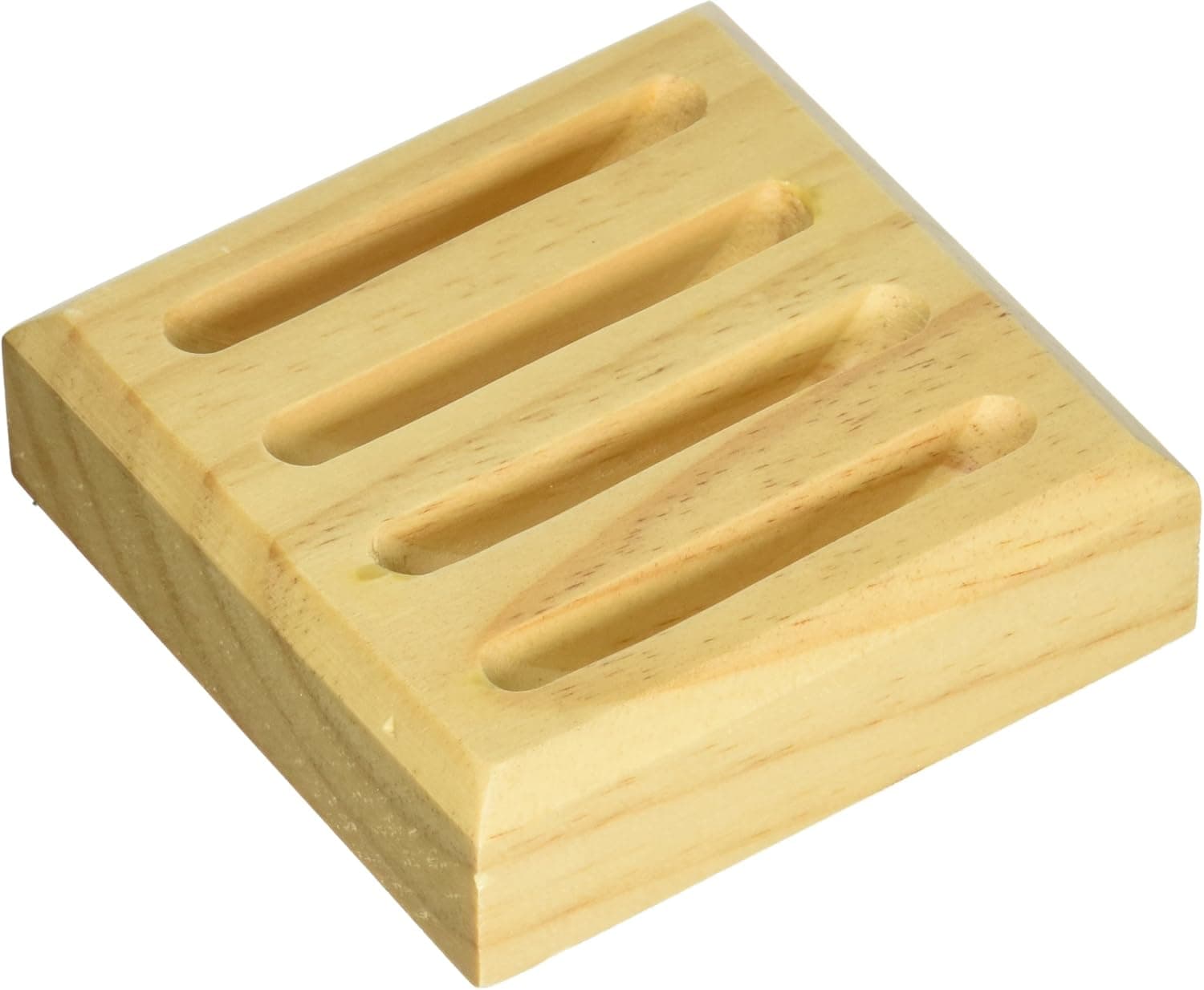 CoasterStone Light Slotted Wood Coaster Stand, Holds 4 Round Coasters