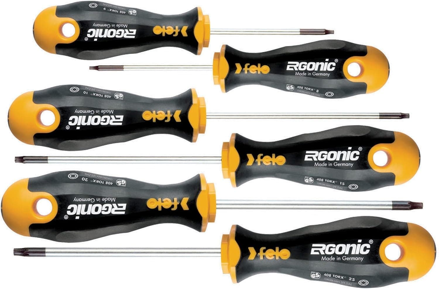 Felo 07157 53165 Ergonic Torx Screwdrivers, Set of 6