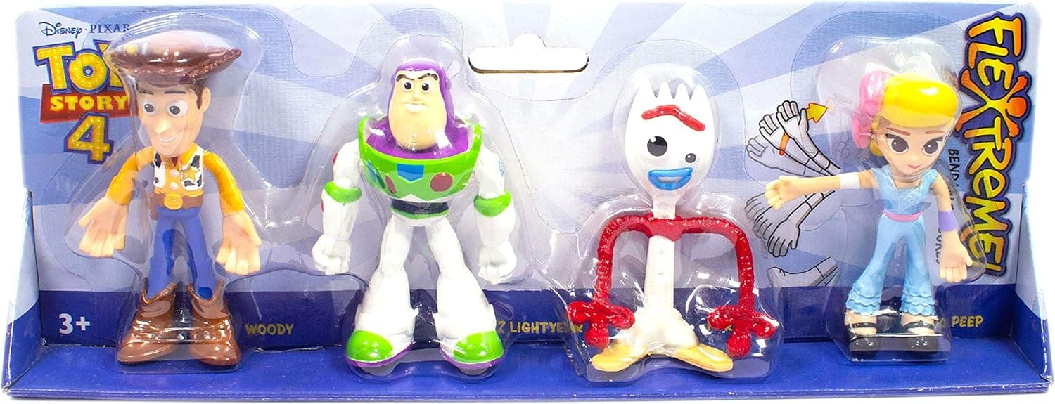 Disney Toy Story 4 Flextreme Bendable Figure Set Woody Buzz Forky Bo Peep