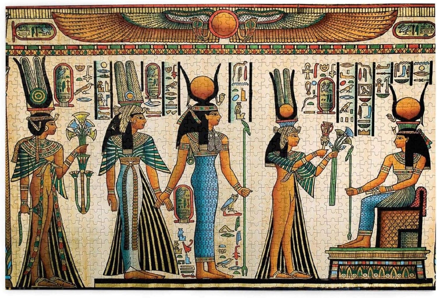 1000 Pieces Vintage Nostalgic Egyptian Jigsaw Puzzle,Fun Educational Toy for Kids Ages 12,Teens & Families.Educational Games Home Decoration Puzzle,Size 29.5” X 19.7”