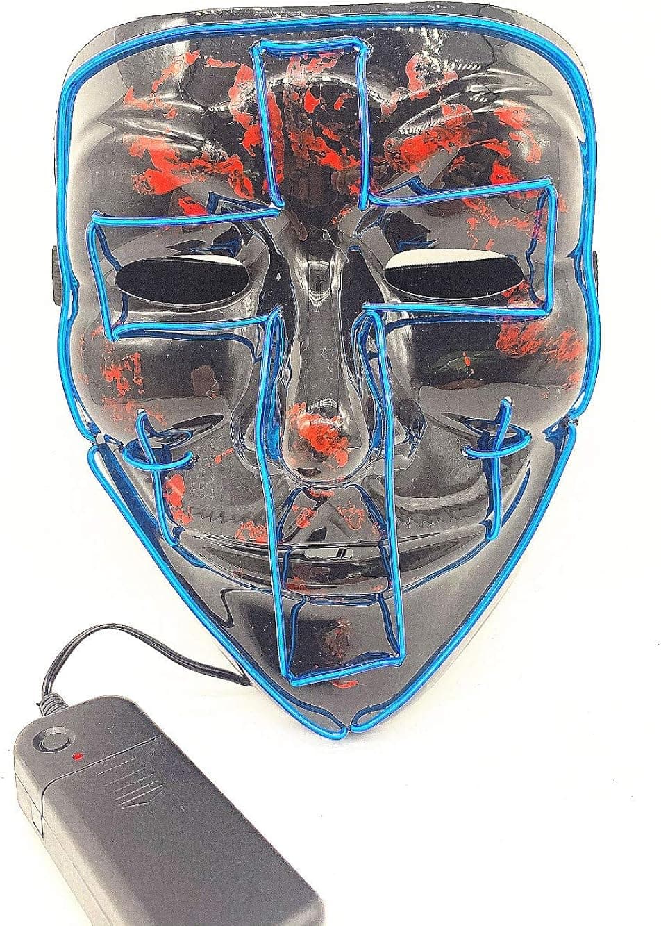 Halloween Cross Mask LED Light up Halloween Costume Masquerade Parties Mask ,Game ,Movie Scary Mask