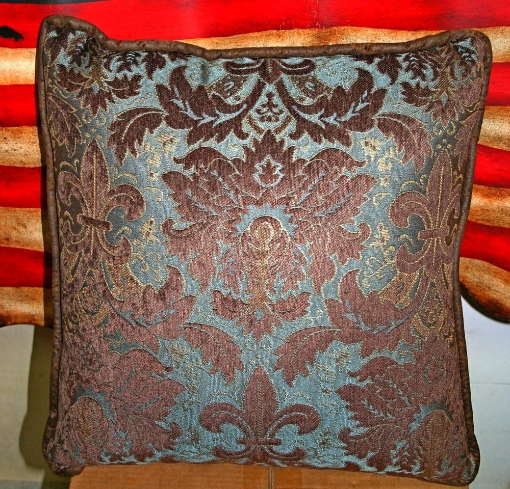 Rustic Western Monterrey Turquoise Paisley Throw Pillow