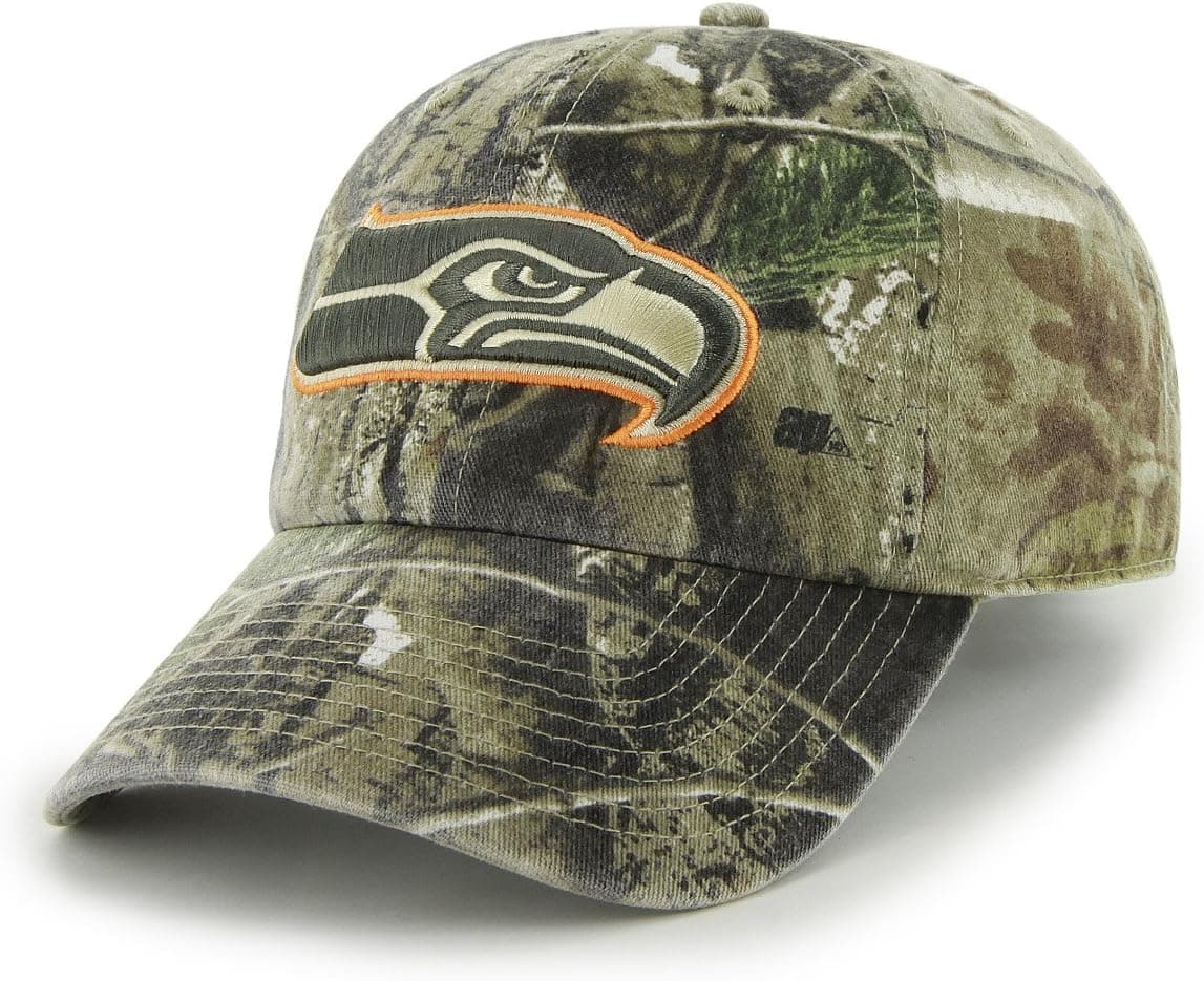 Men's '47 Brand Seattle Seahawks Real Tree Clean Up Adjustable Slouch Hat Adjustable