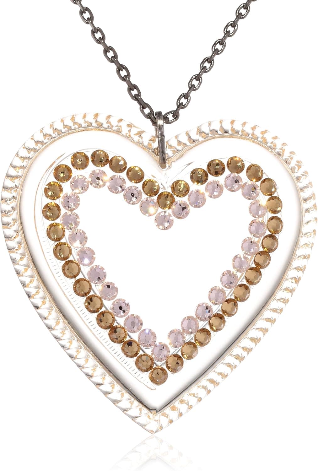 Tarina Tarantino Large Lucite Heart Necklace, 30"