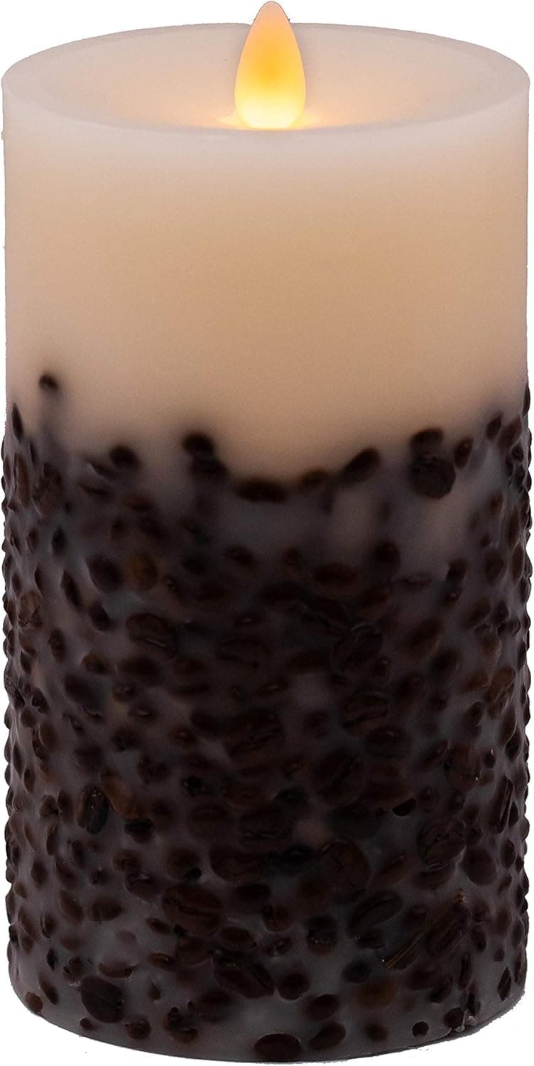 LED Pillar Candle,QBA Flameless Flicker Candle (D 3" x H 7") Battery Operated Premier Real Wax Candle Moving Wick Unscented Candle with Remote Timer (Red)
