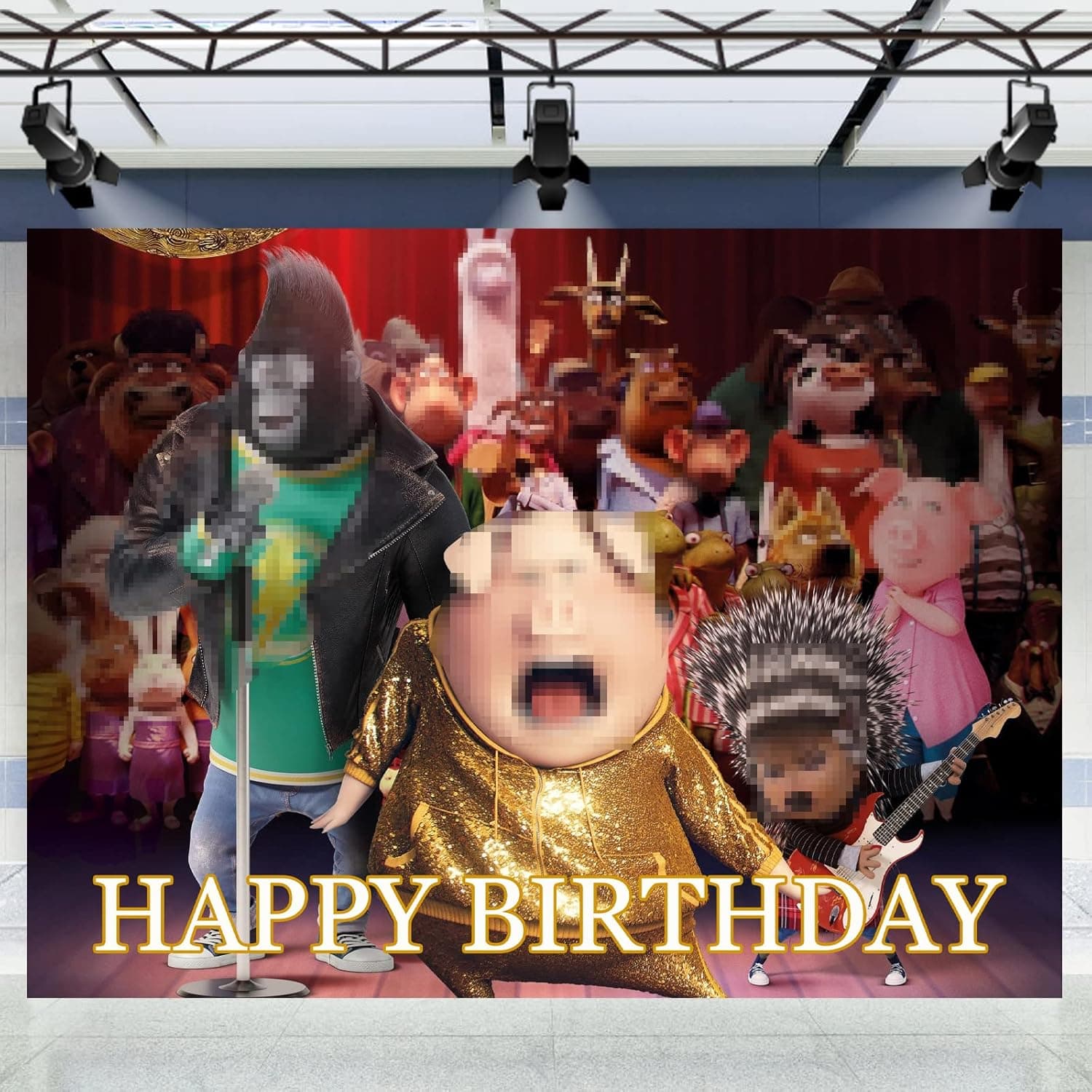 Happy Birthday Backdrop, Movie Theme Photography Backdrop 60 x 40 inch Birthday Banner for Girls Boys Kids Birthday Party Supplies