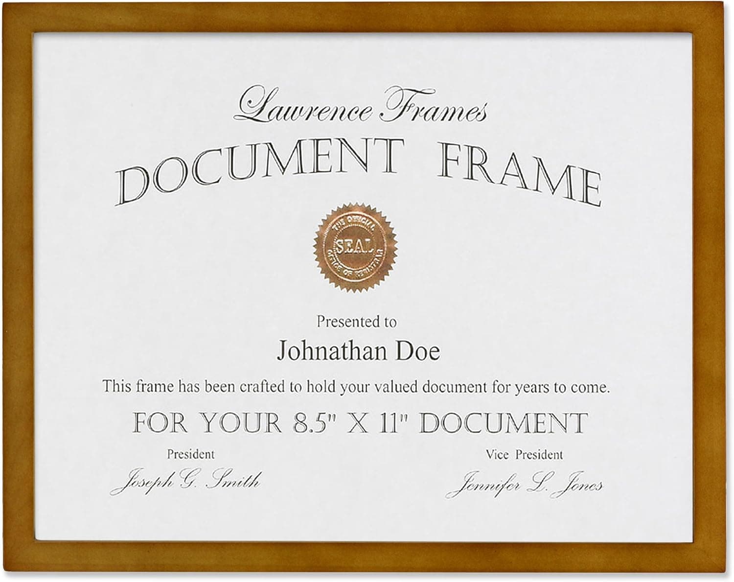 Lawrence Frames 766081 Nutmeg Wood Picture Frame, 8.5 by 11-Inch