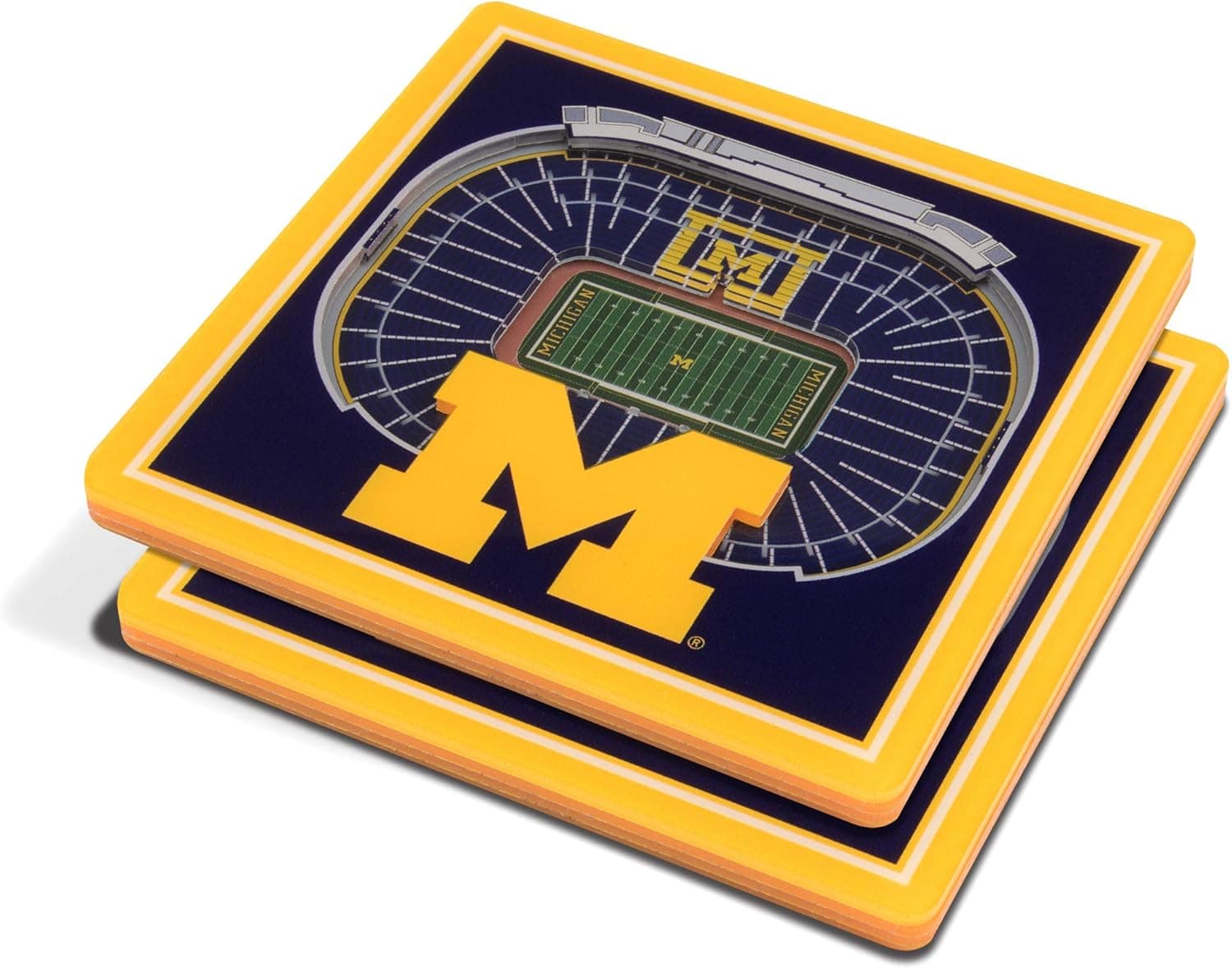 YouTheFan NCAA Michigan Wolverines 3D StadiumView Coasters - Michigan Stadium