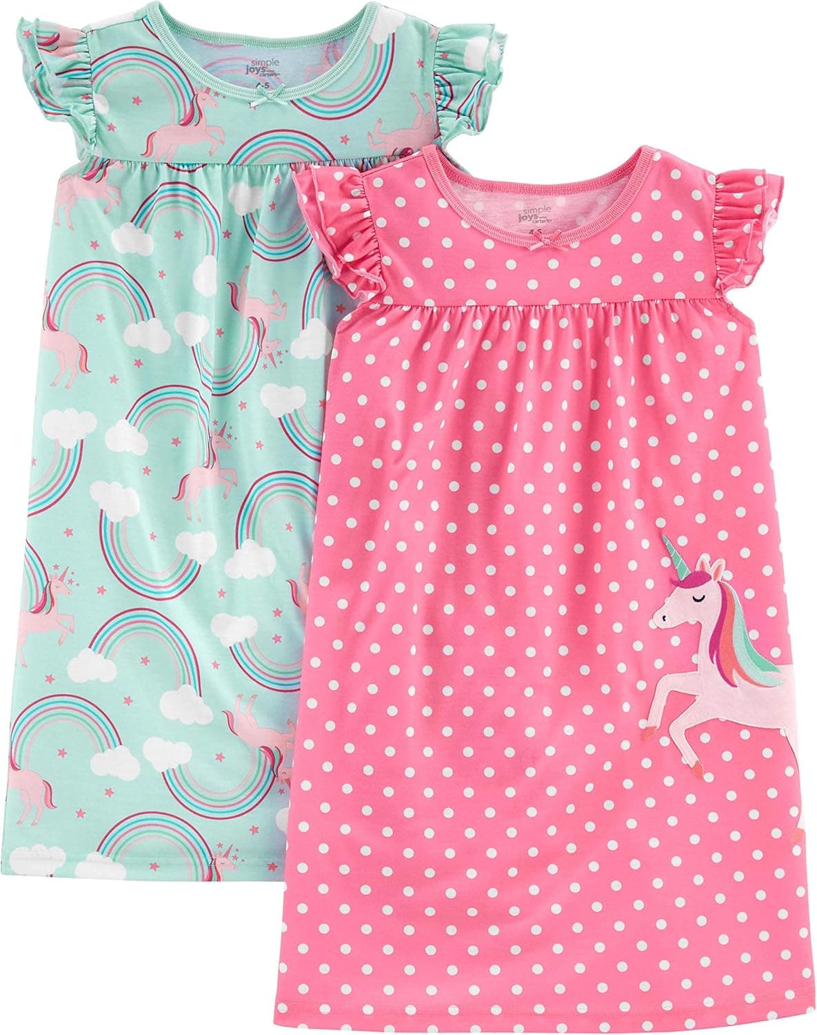 Simple Joys by Carter's Girls and Toddlers' Nightgowns, Pack of 2