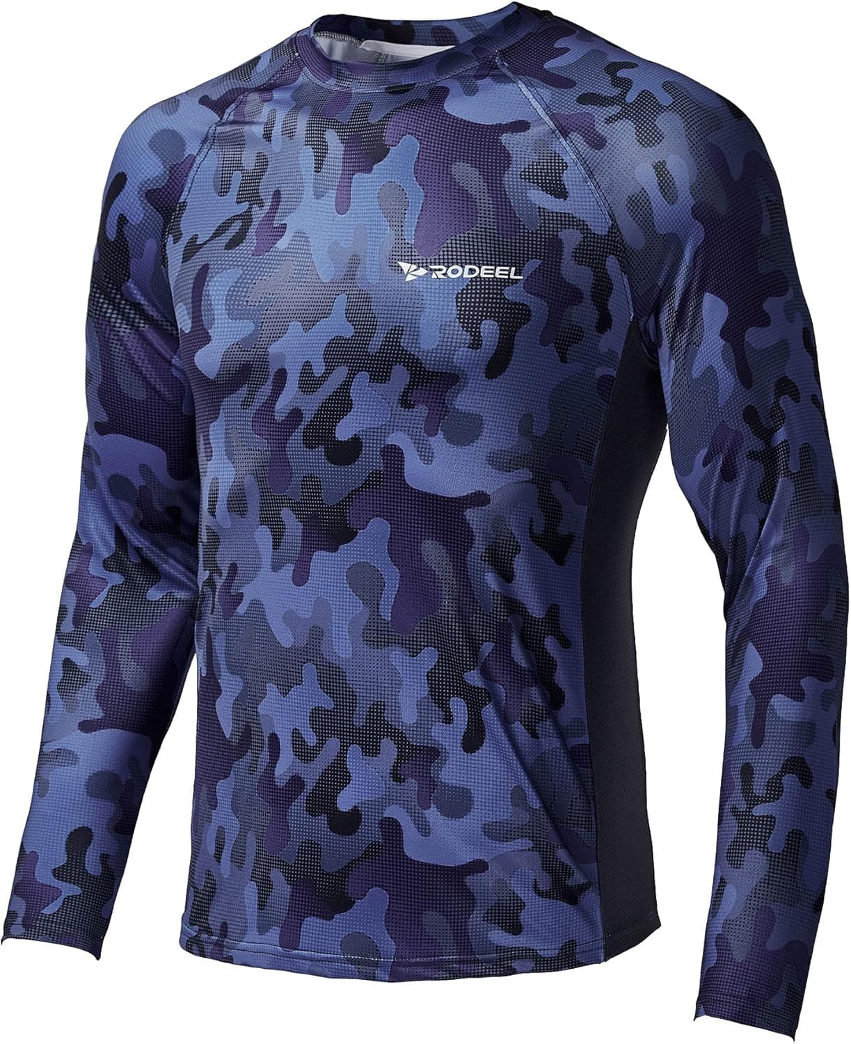 Rodeel Mens Loose-Fit Fishing T-Shirt Vented River Bluff Performance Long Sleeve Shirt UPF 50 Sleeve