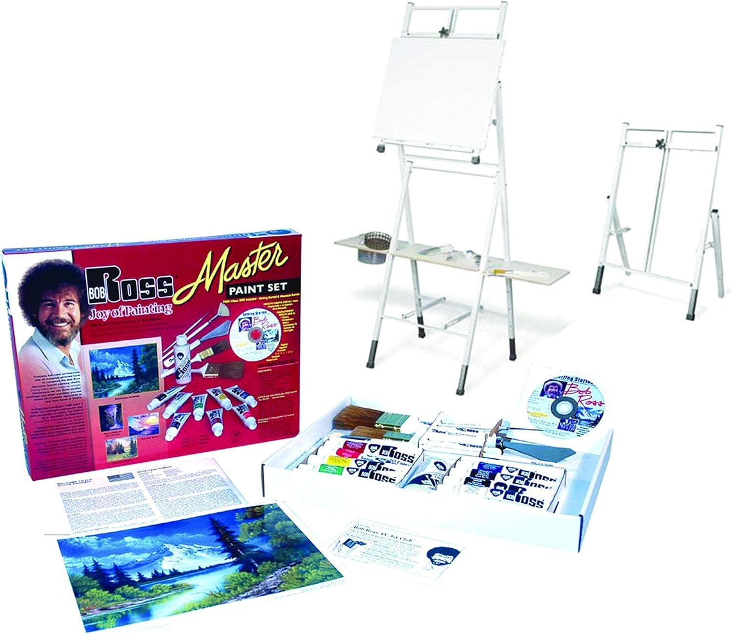 Bob Ross Master Artist Oil Paint Set& 2-in-1 Studio Easel Combined Set