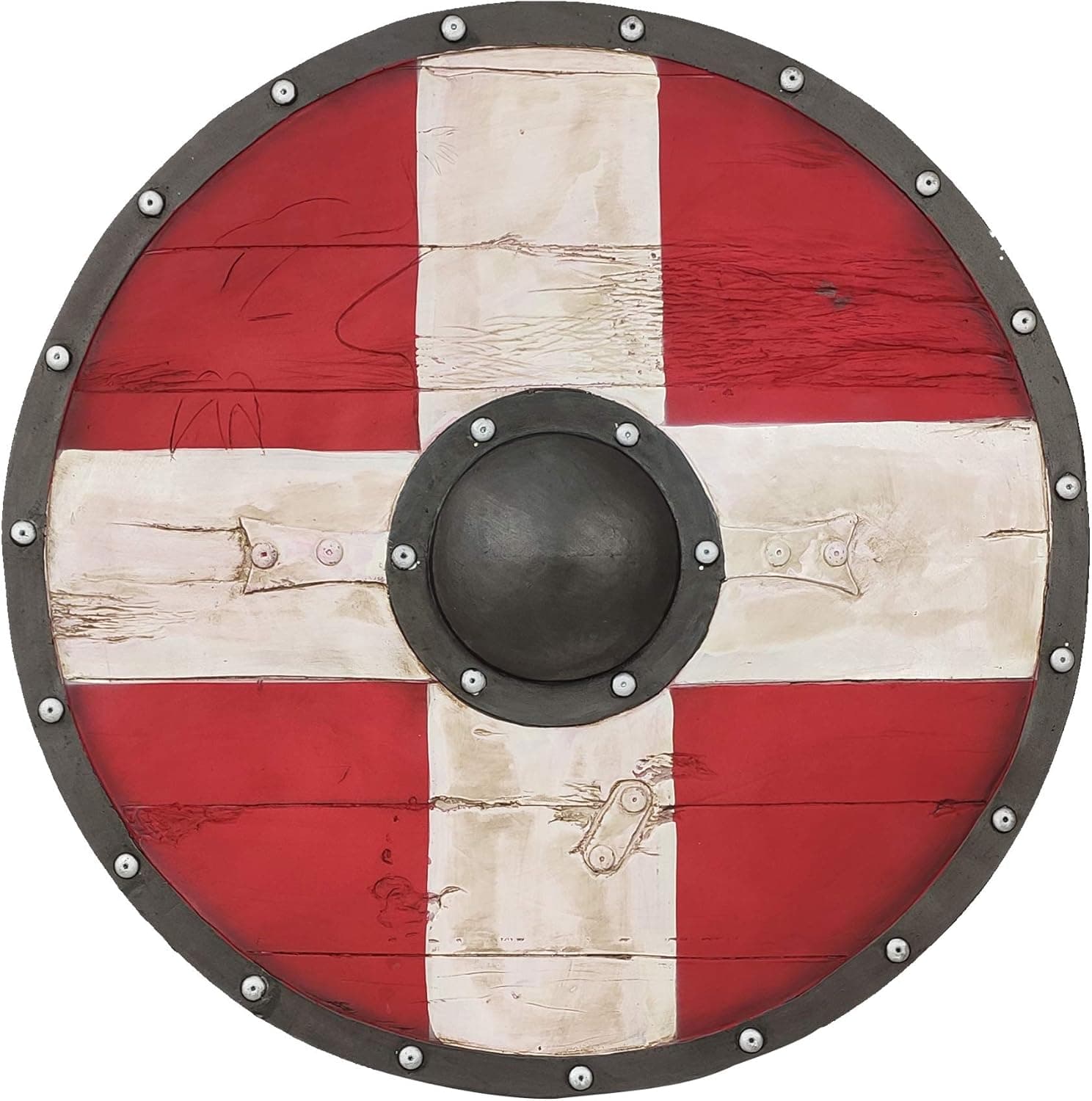 LOOYAR PU Foam Vikings Viking Age Middle Ages Medieval Round Shield Weapon Toy Adult Toy for Berserker Soldier Warrior Costume Battle Play Halloween Cosplay LARP