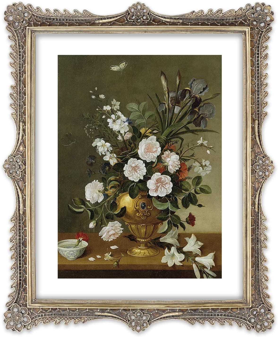 SIMON'S SHOP 11x14 Frame with Mat for 8x10 Picture, Wall and Tabletop Picture Frames, Poster Frame 11x14, French Style Home Decor (Gold)