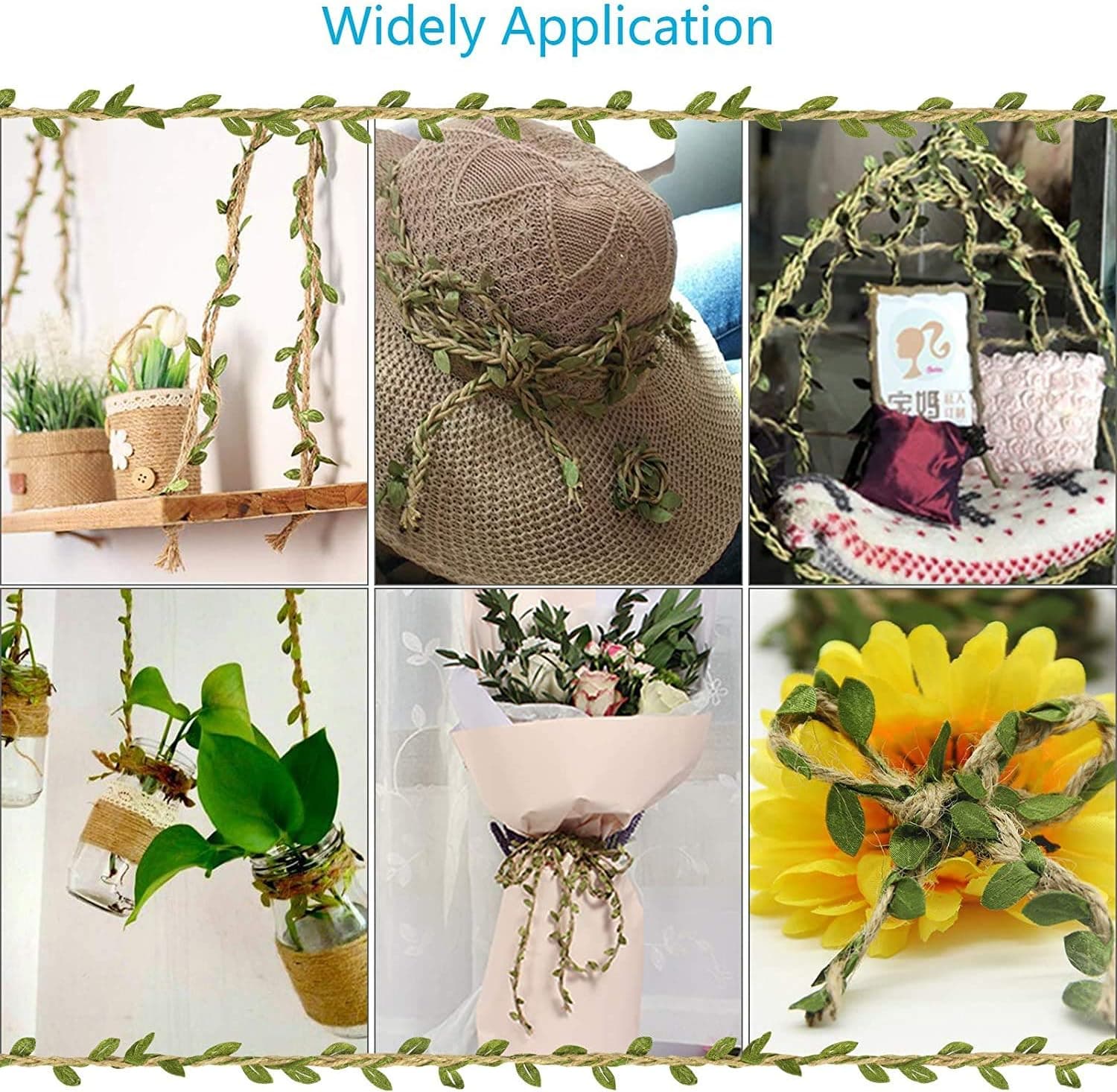 JinHuiCheng 20M Artificial Vines Hemp Rope for Wedding Party Home Wreaths Décor