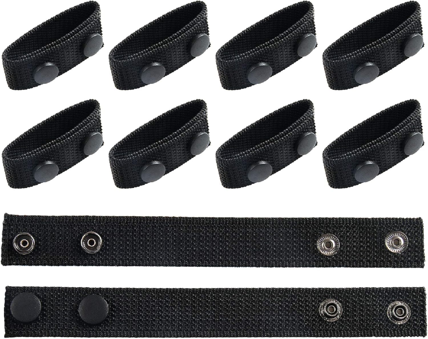 SANNIX 10pcs Duty Belt Keeper Nylon Tactical Belt Keeper with Double Snaps for Security Police Belt Fixing
