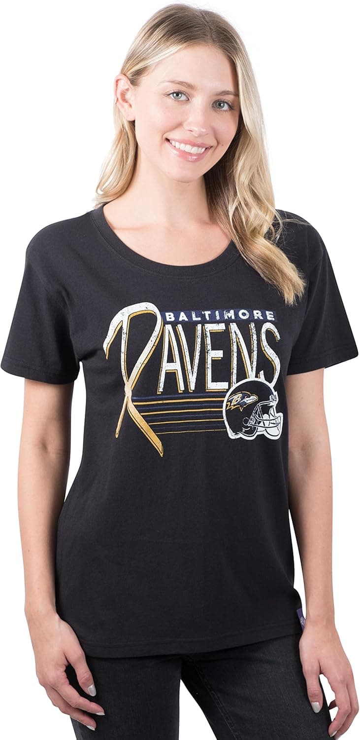 Ultra Game NFL Womens Super Soft Scoop Neck T-Shirt